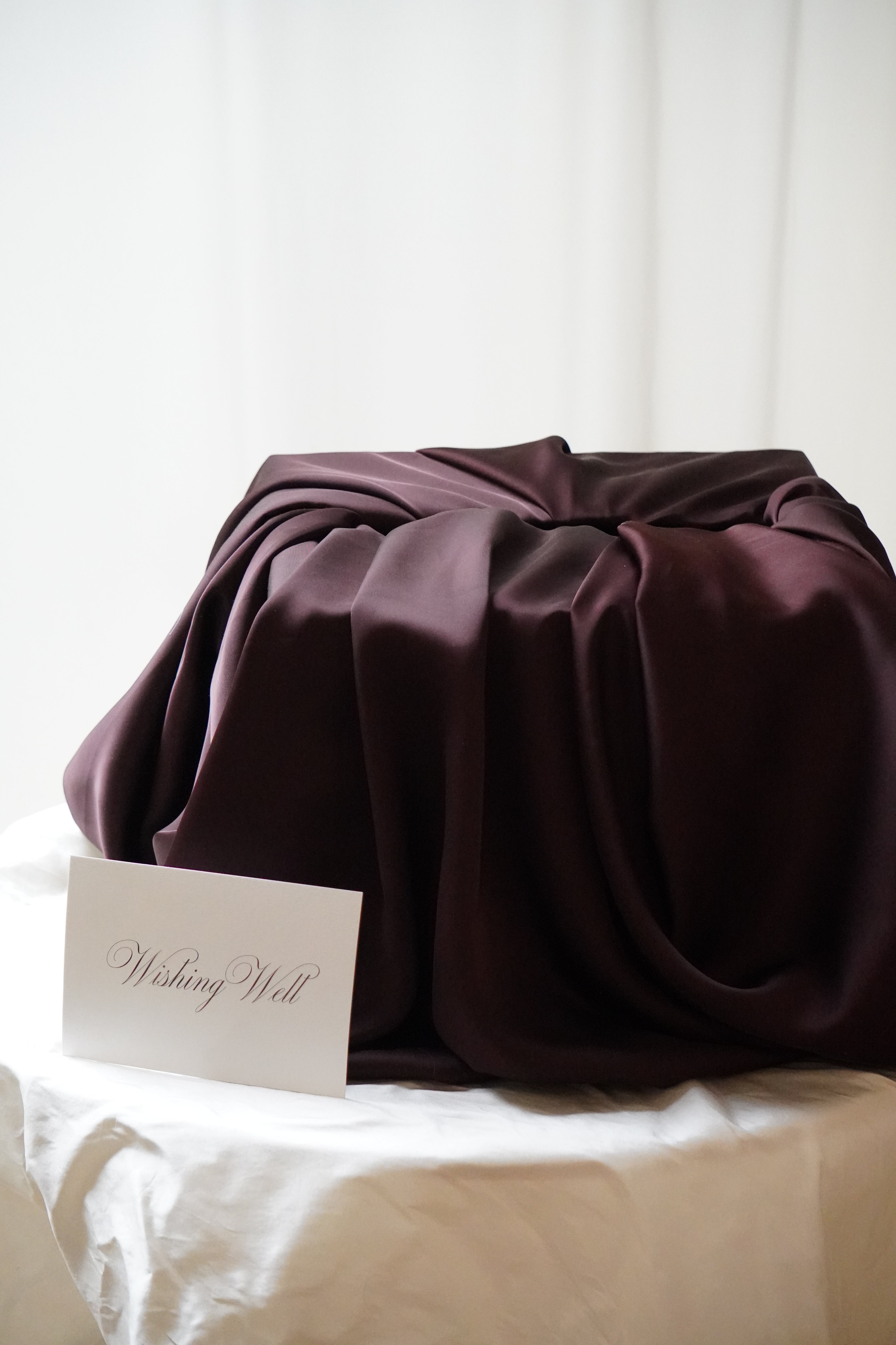 Satin fabric wishing well (chocolate brown)