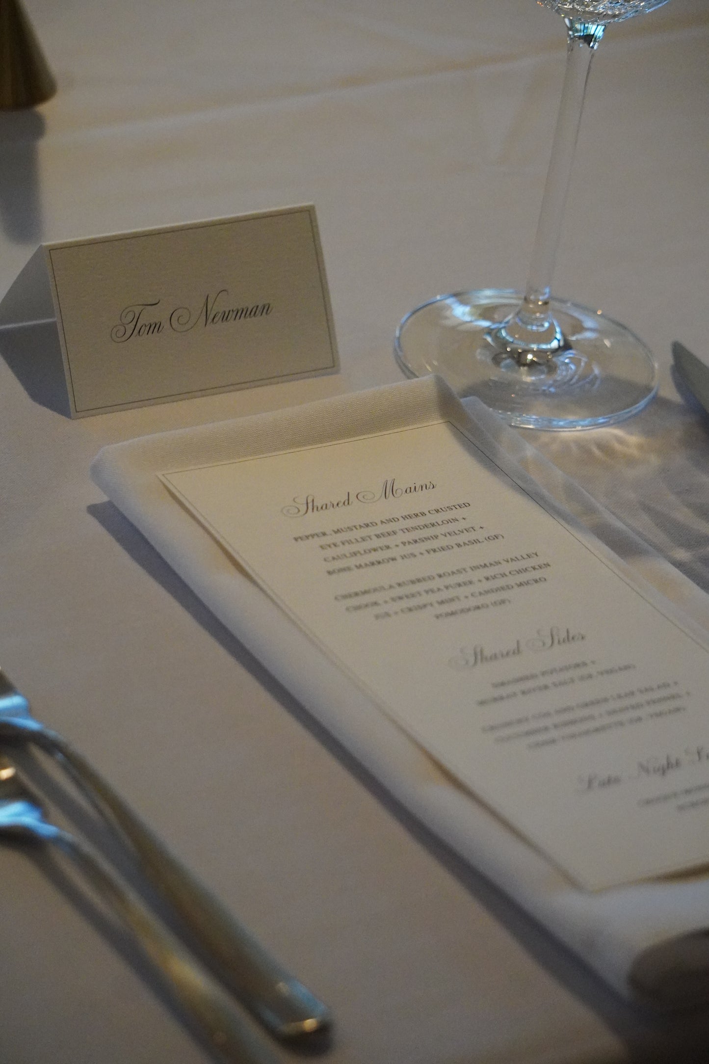 Menu + name placecard