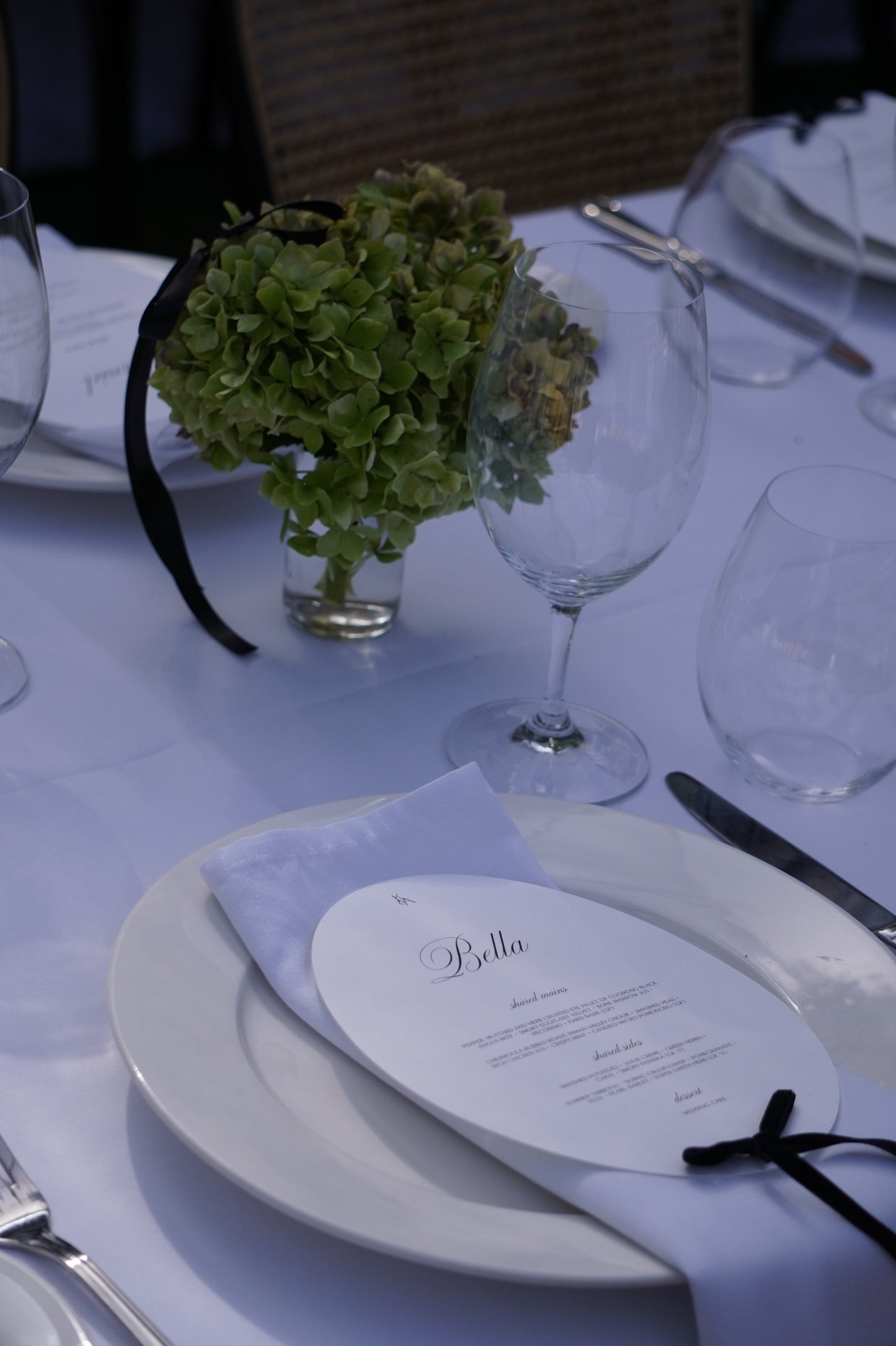 Menu & Velvet Bow