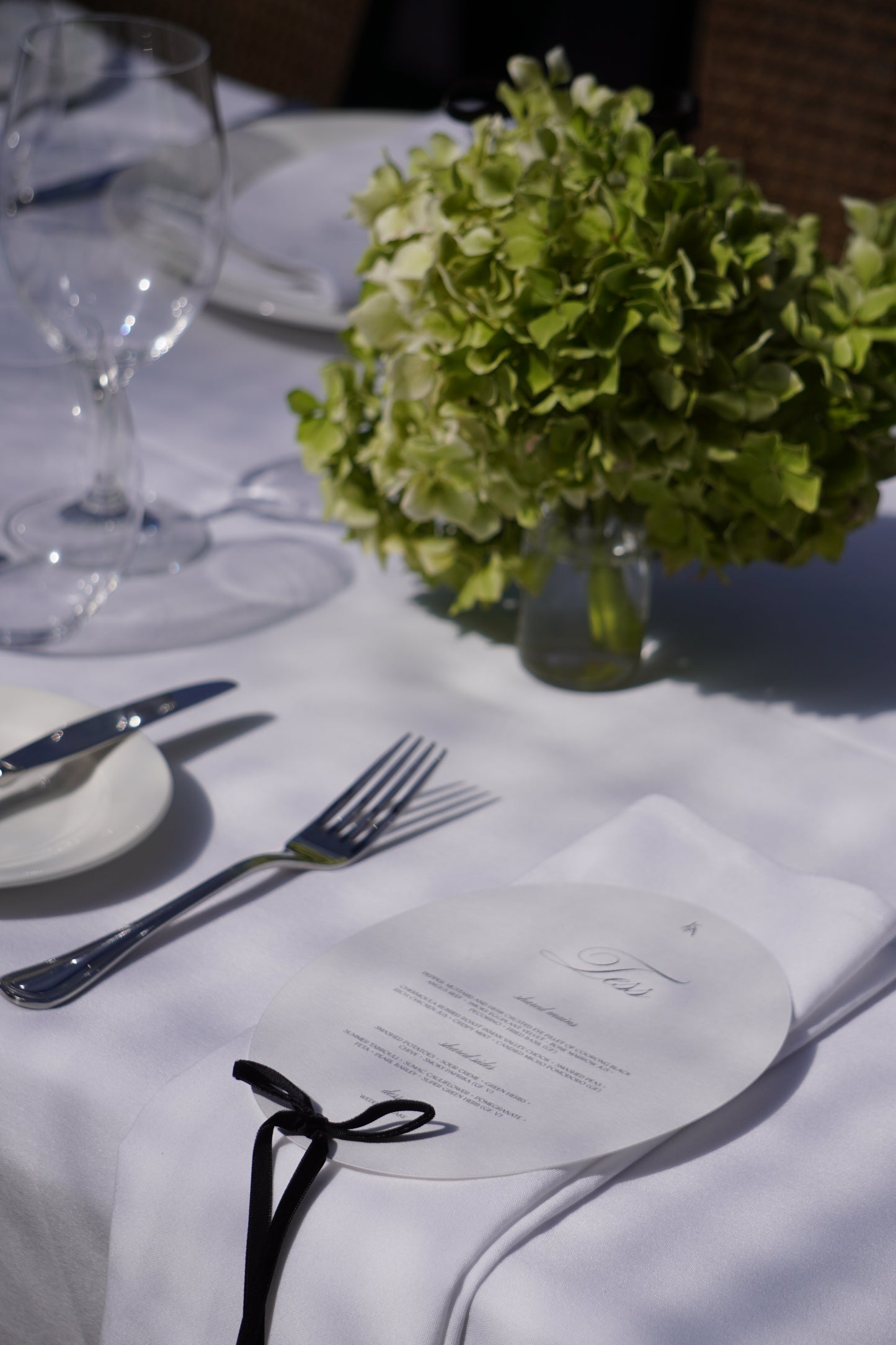 Menu & Velvet Bow