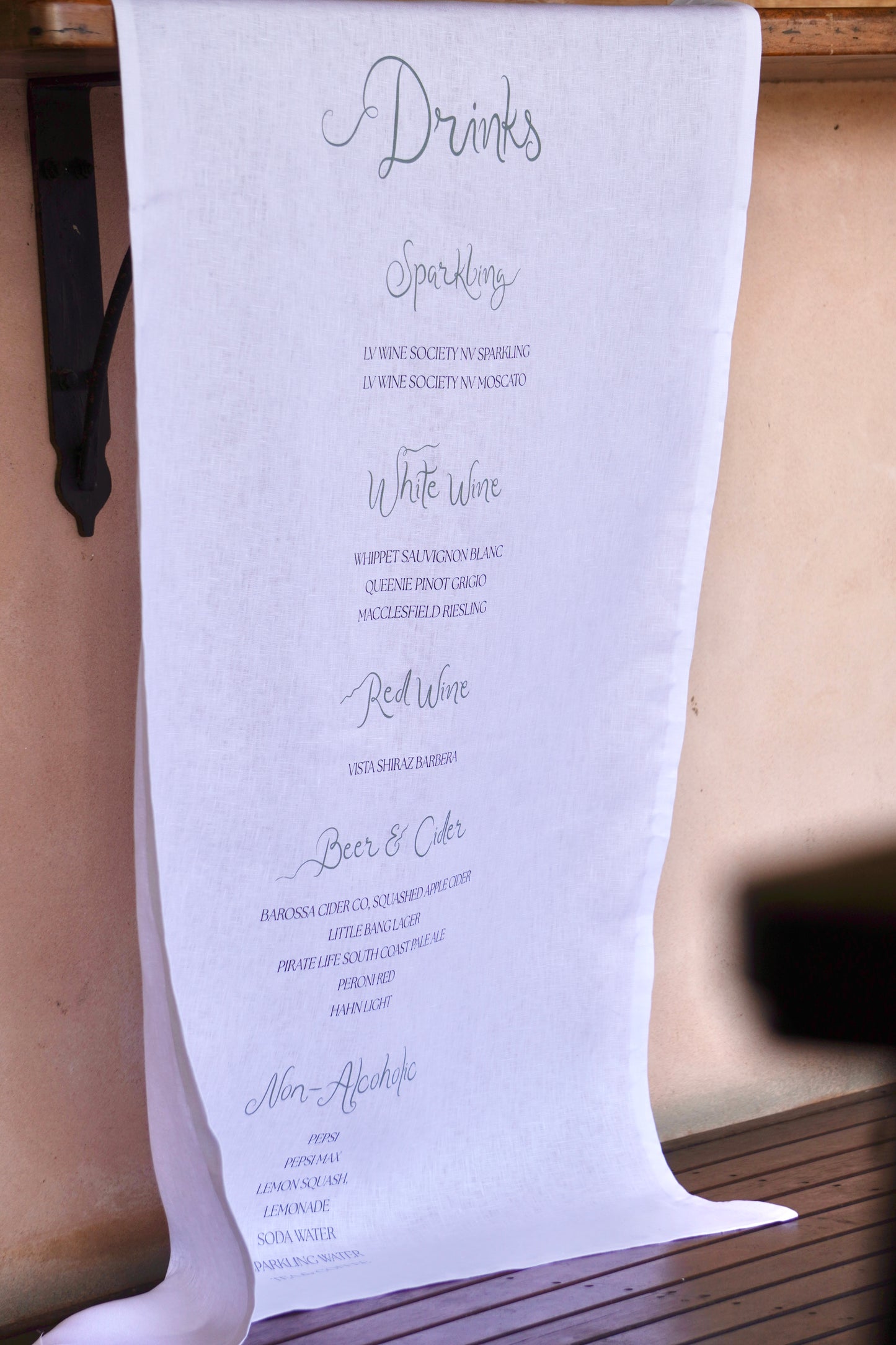 Linen Fabric Bar Sign