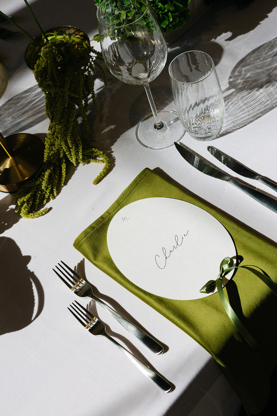 Green velvet napkin