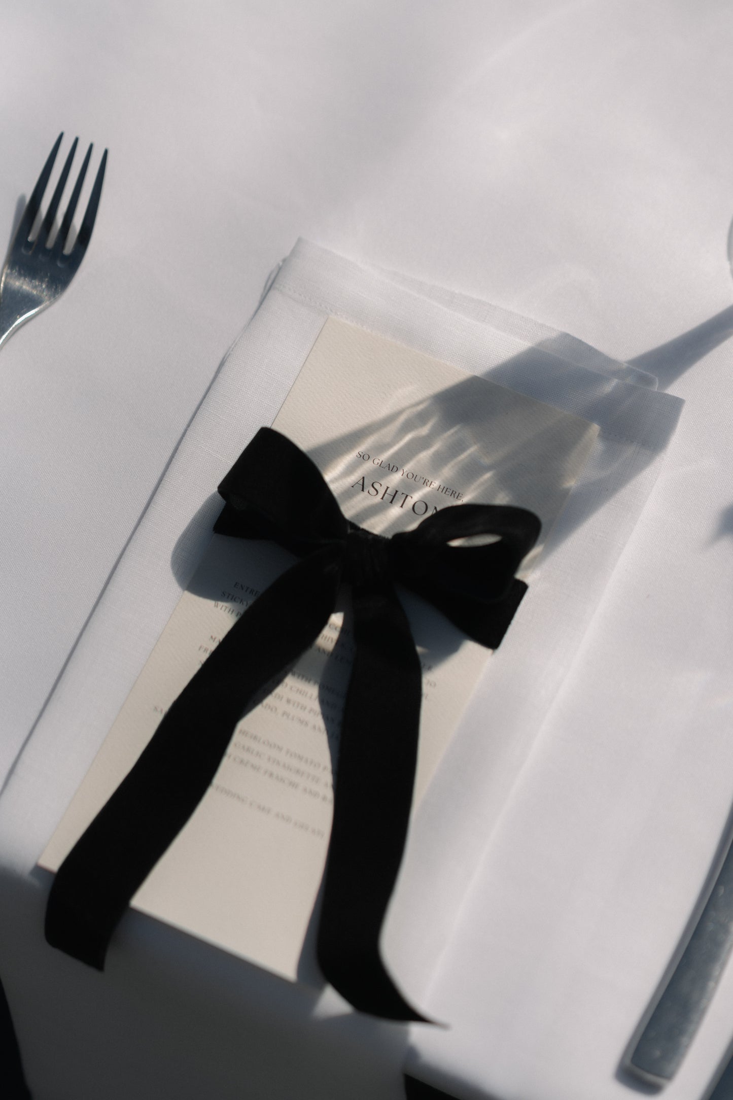 Menu & velvet bow