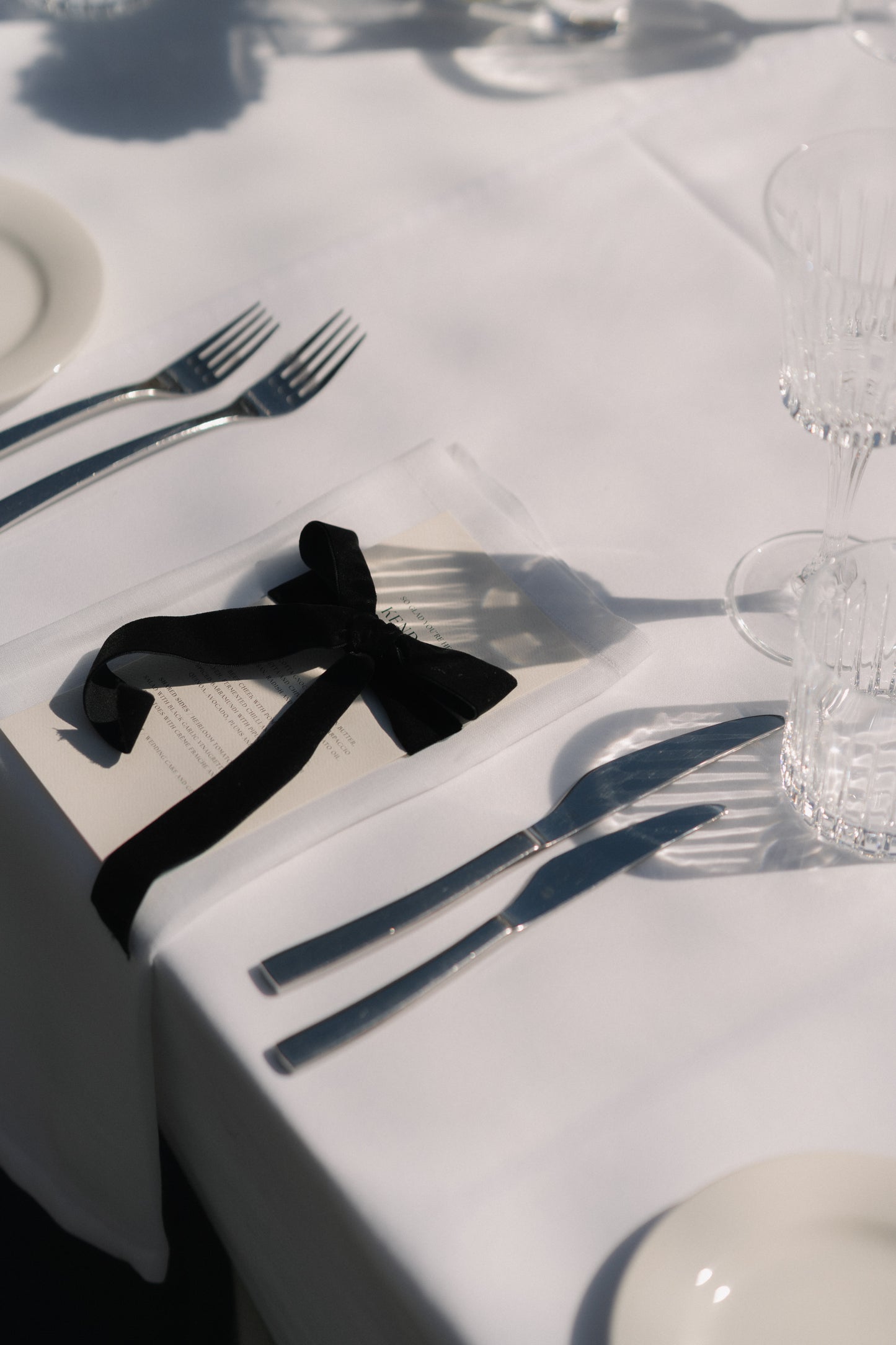 Menu & velvet bow