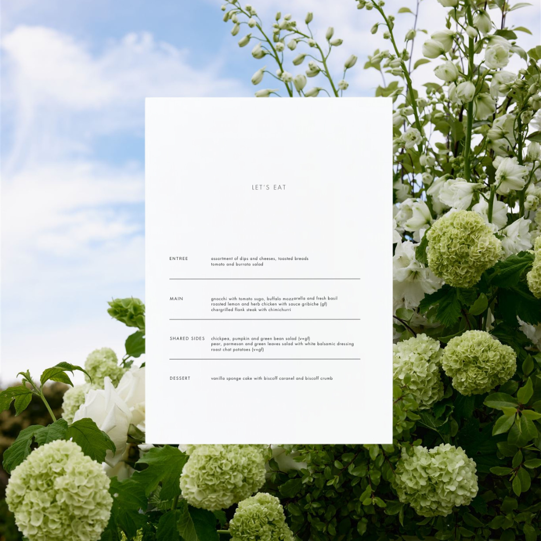 Double sided menu
