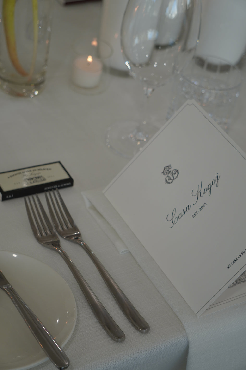 Custom booklet menu & couple monogram