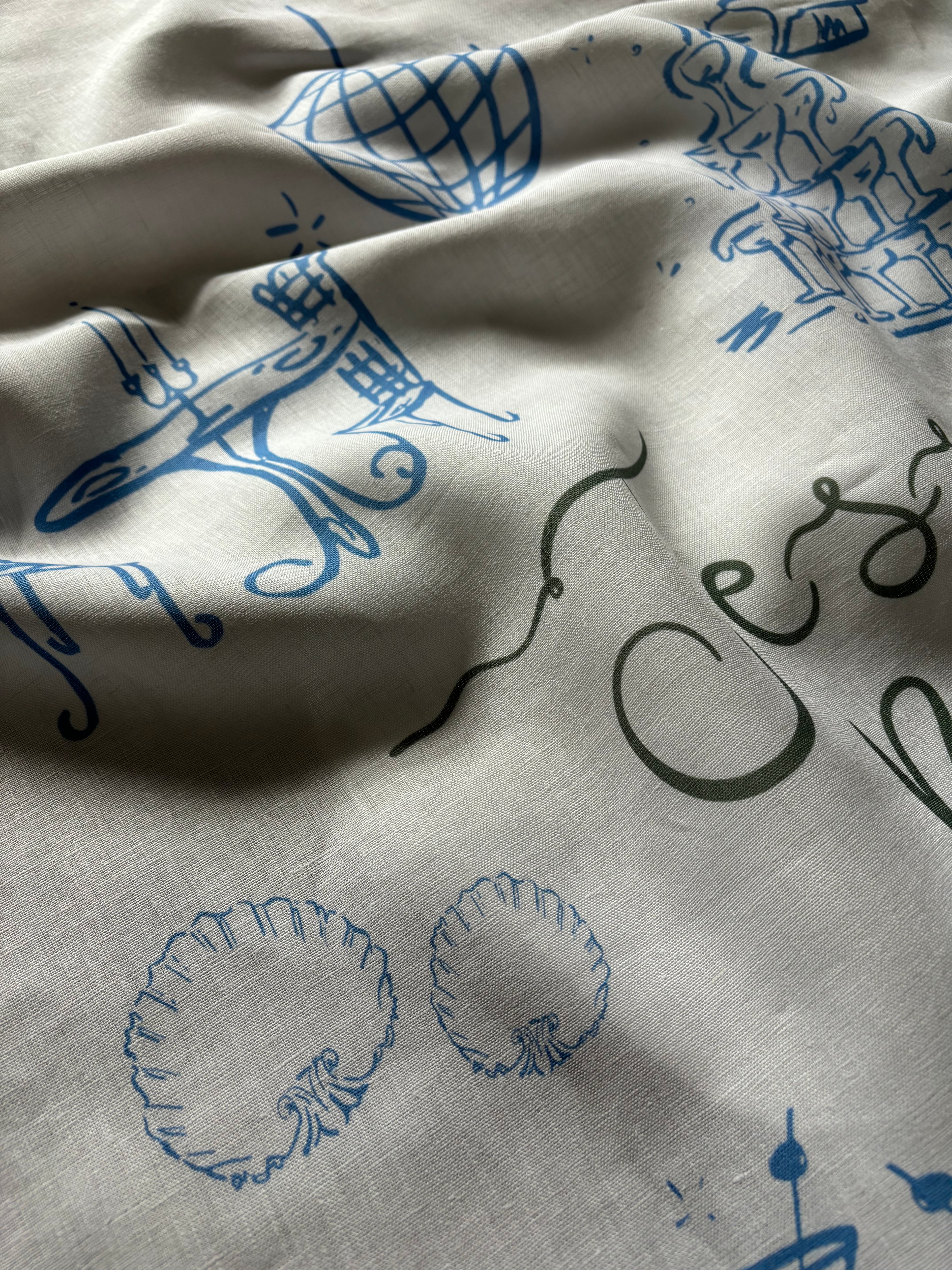 Linen welcome sign (funky illustrations)