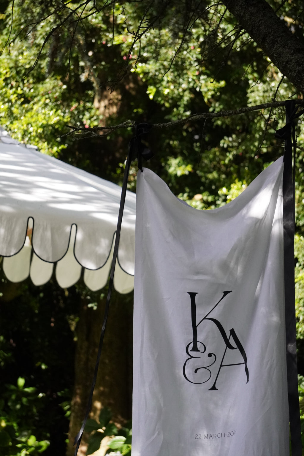 Linen welcome sign (initials)