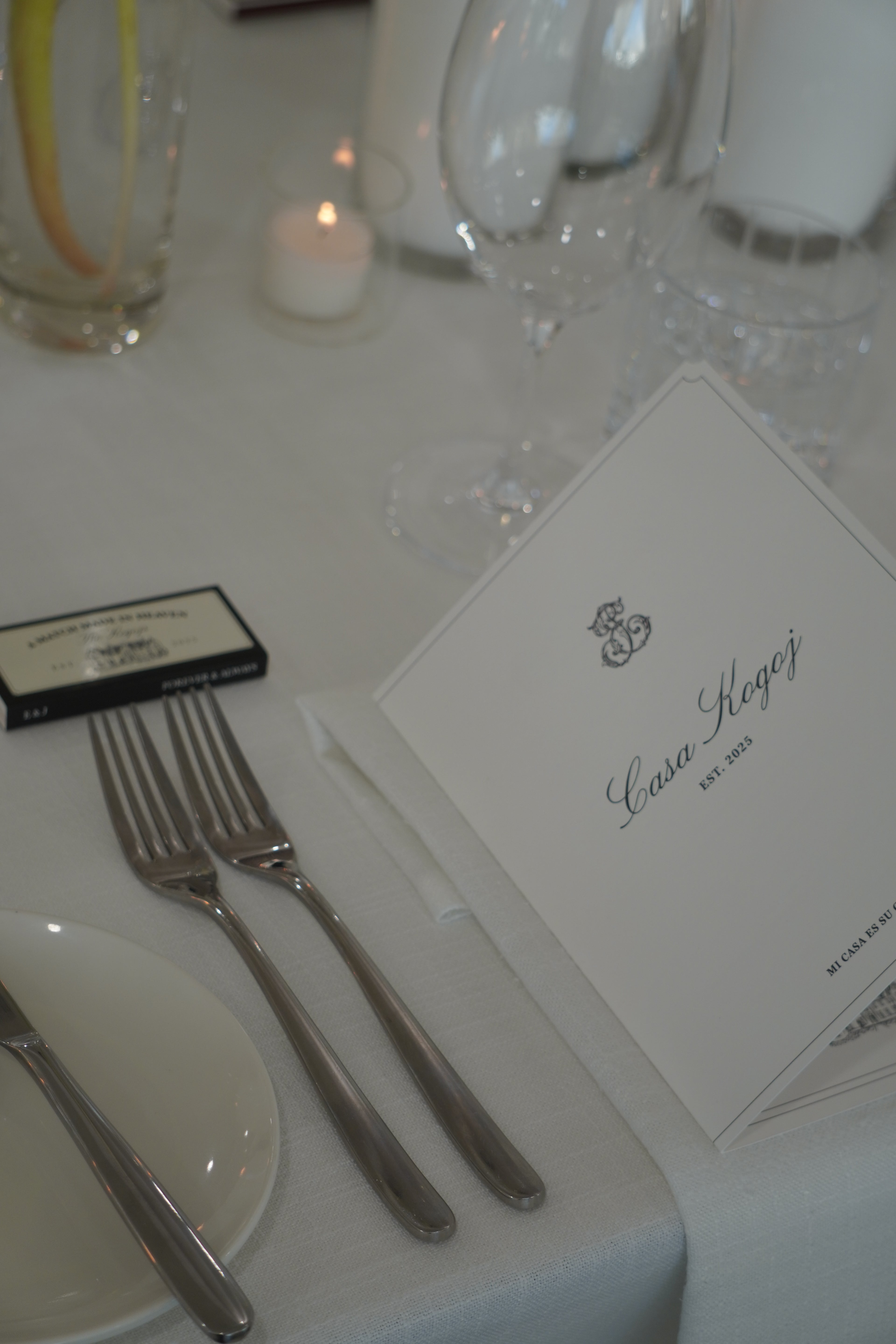 Custom booklet menu & couple monogram