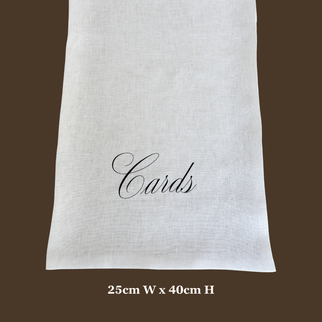 Linen cards sign