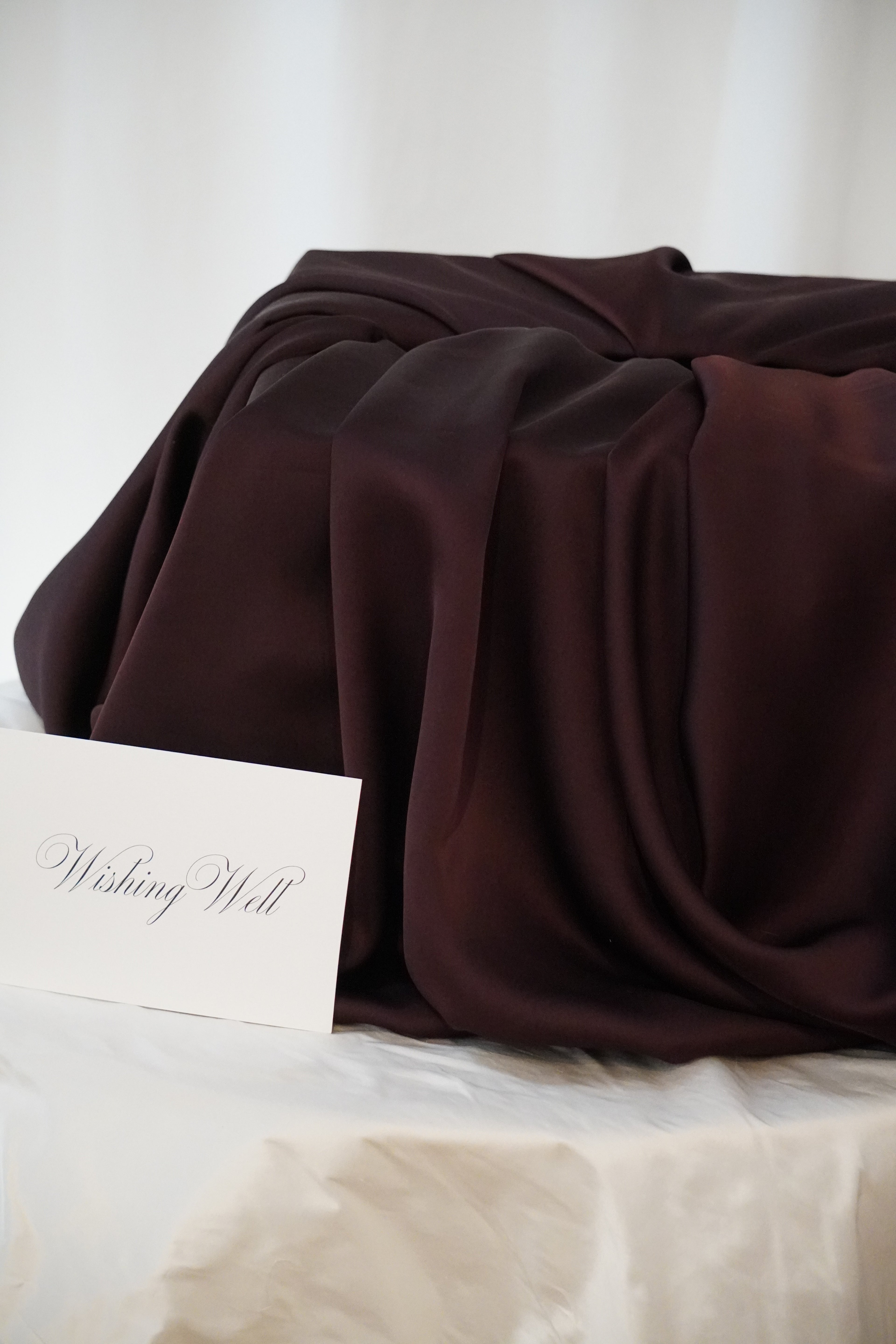 Satin fabric wishing well (chocolate brown)