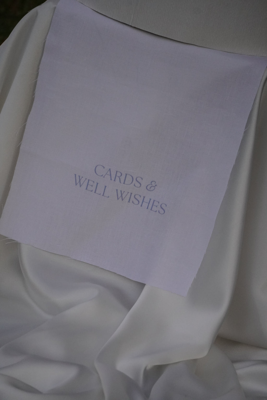 Linen wishing well sign