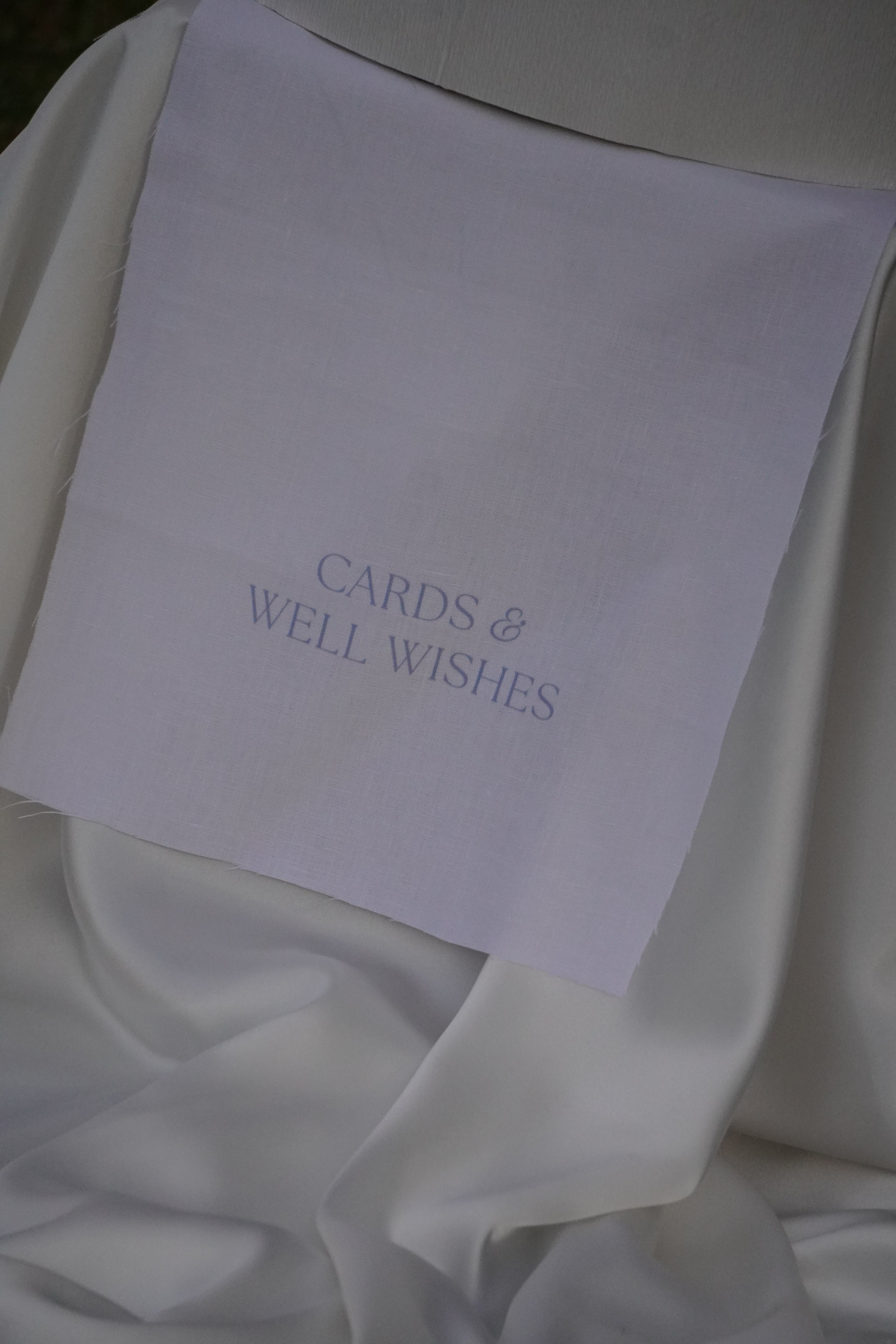 Linen wishing well sign