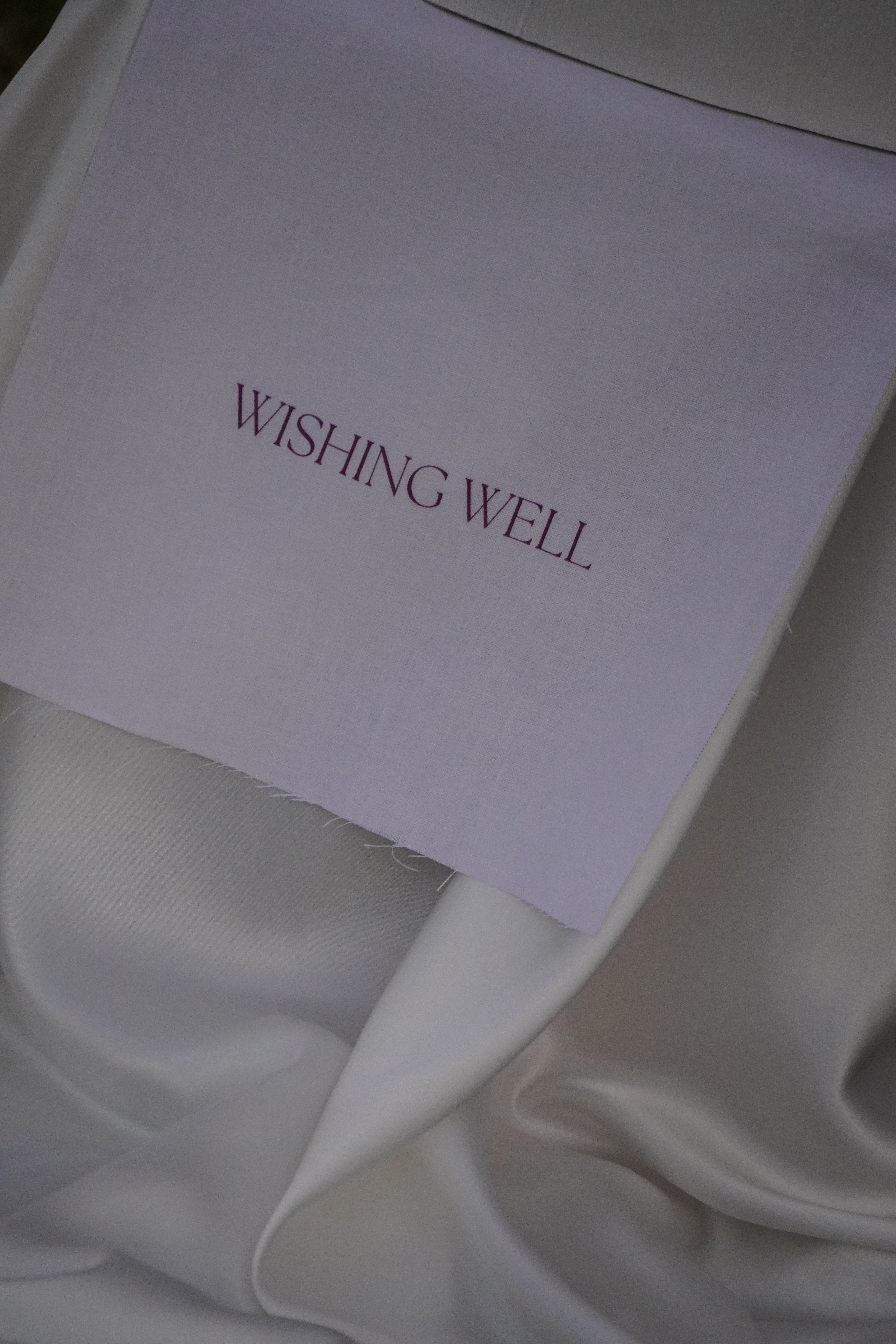 Linen wishing well sign