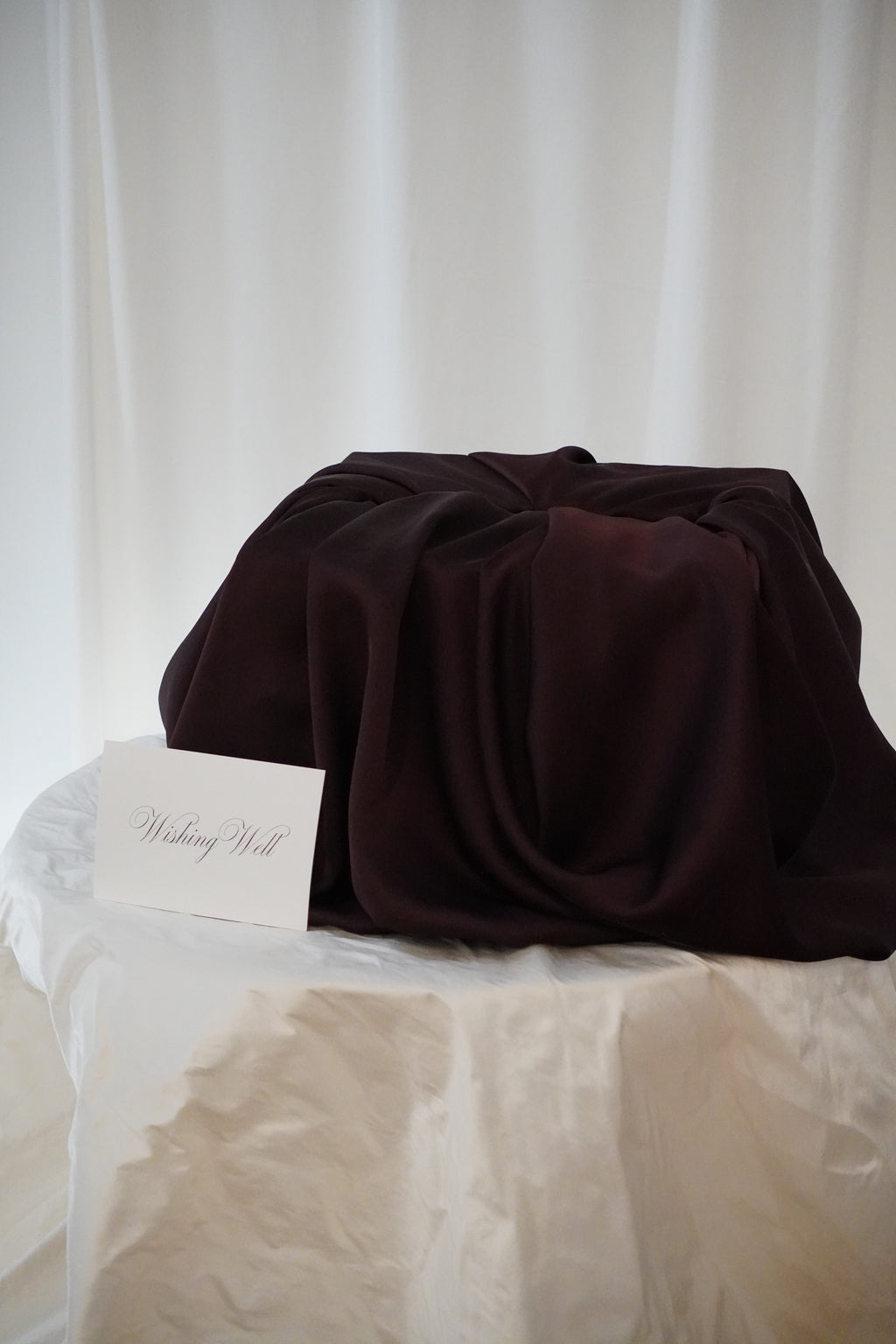 Satin fabric wishing well (chocolate brown)