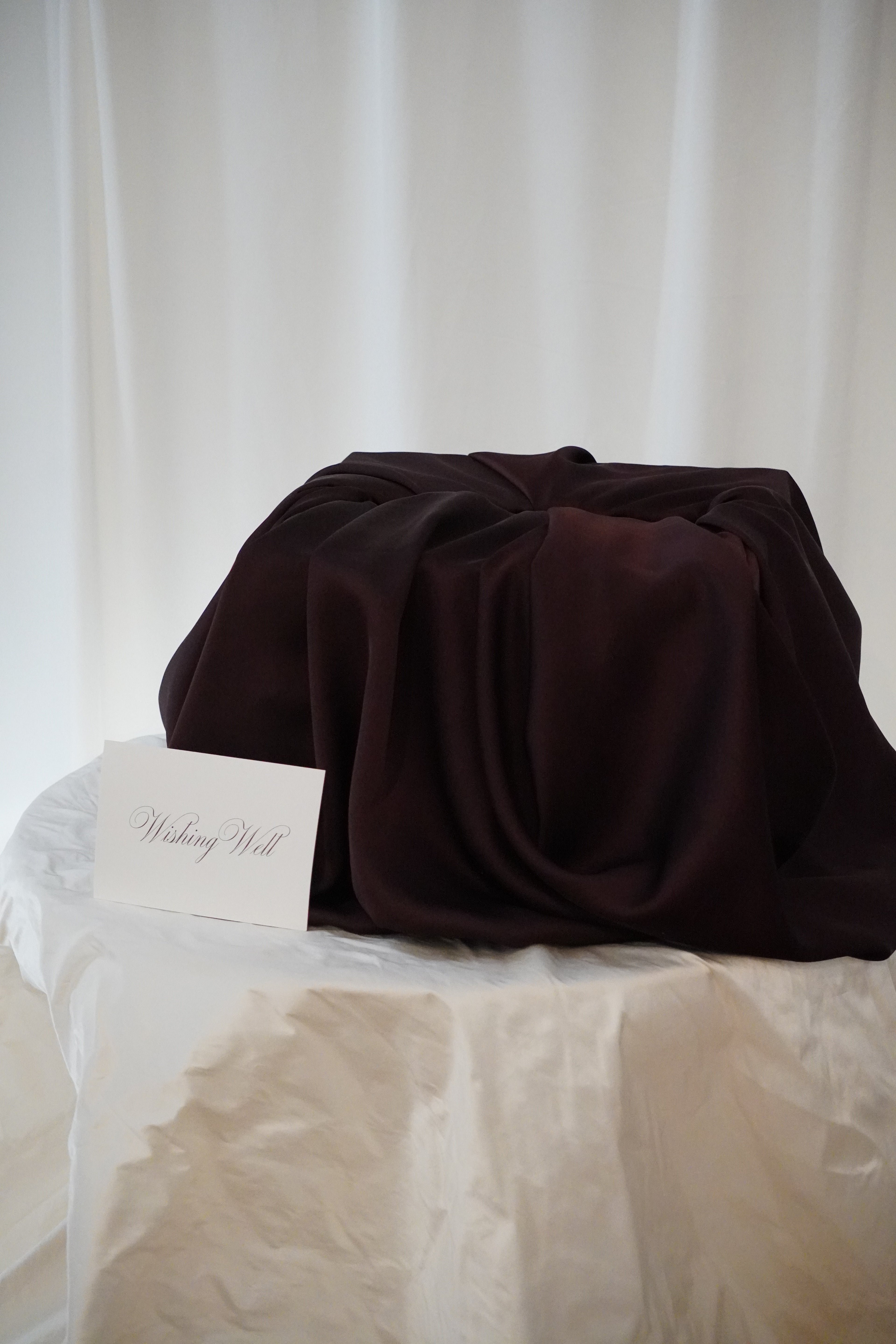 Satin fabric wishing well (chocolate brown)