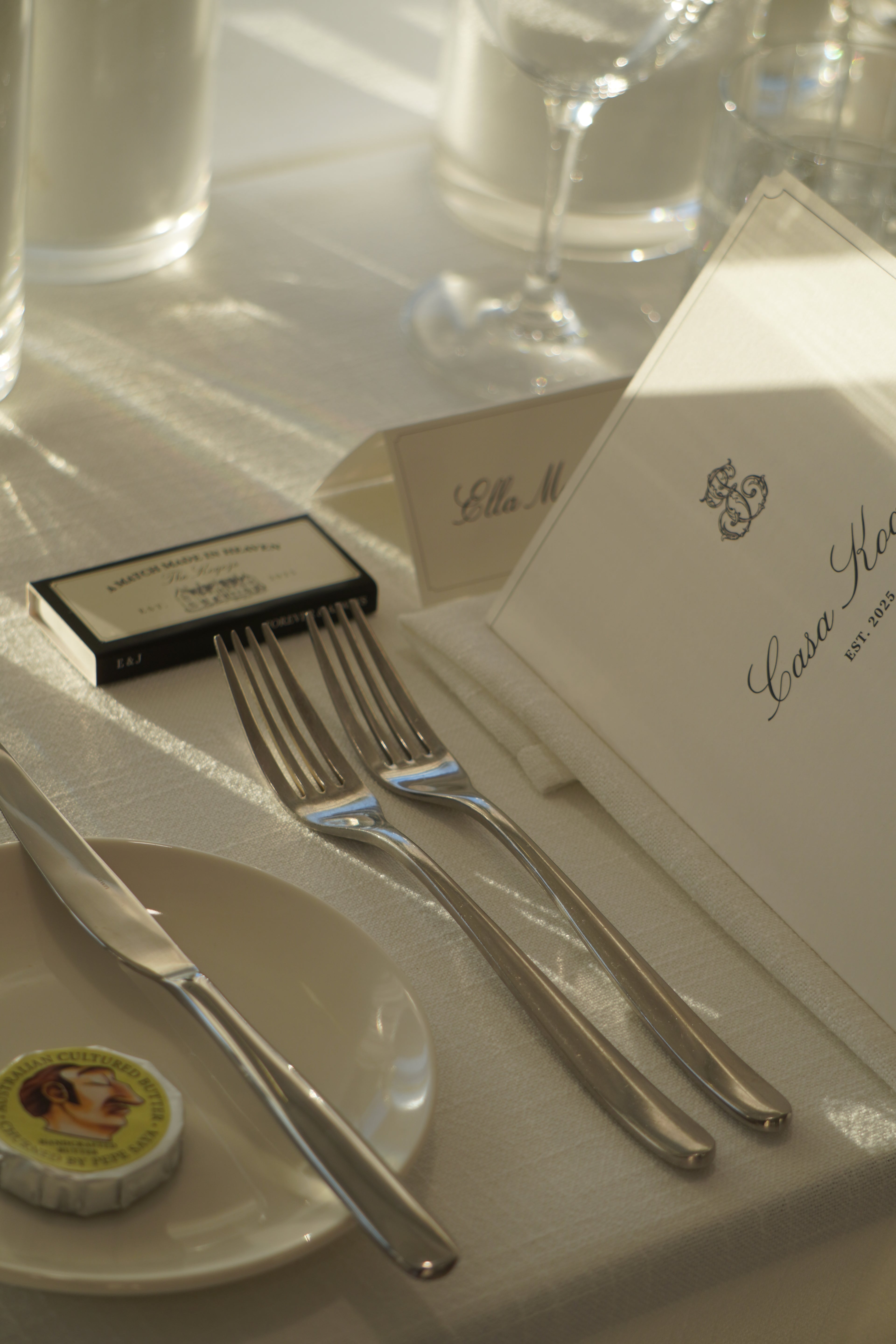 Custom booklet menu & couple monogram