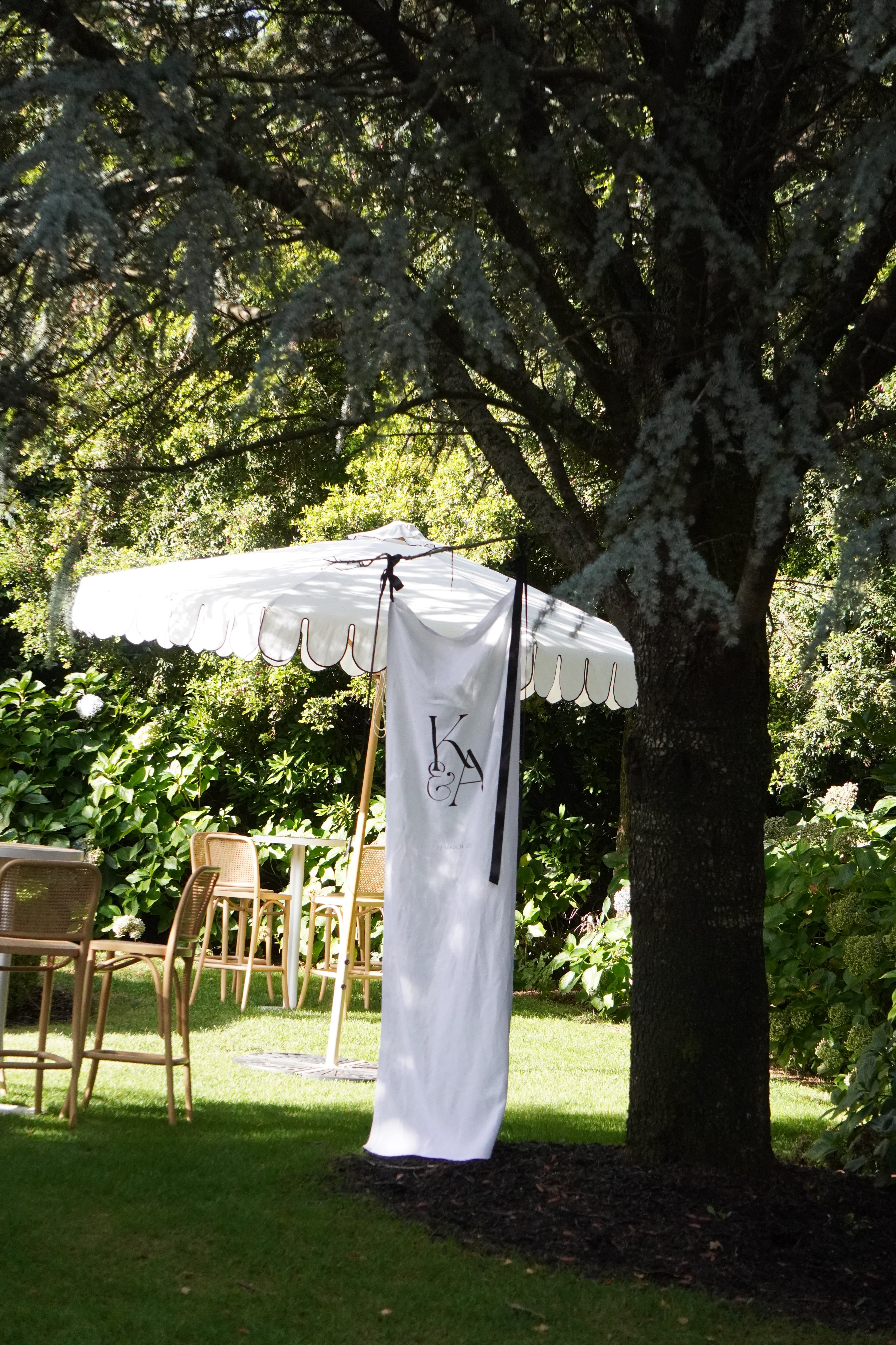 Linen welcome sign (initials)