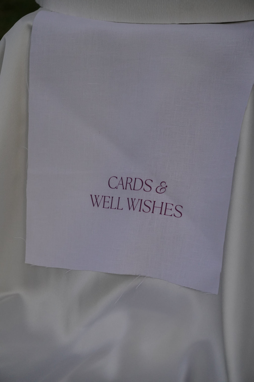 Linen wishing well sign