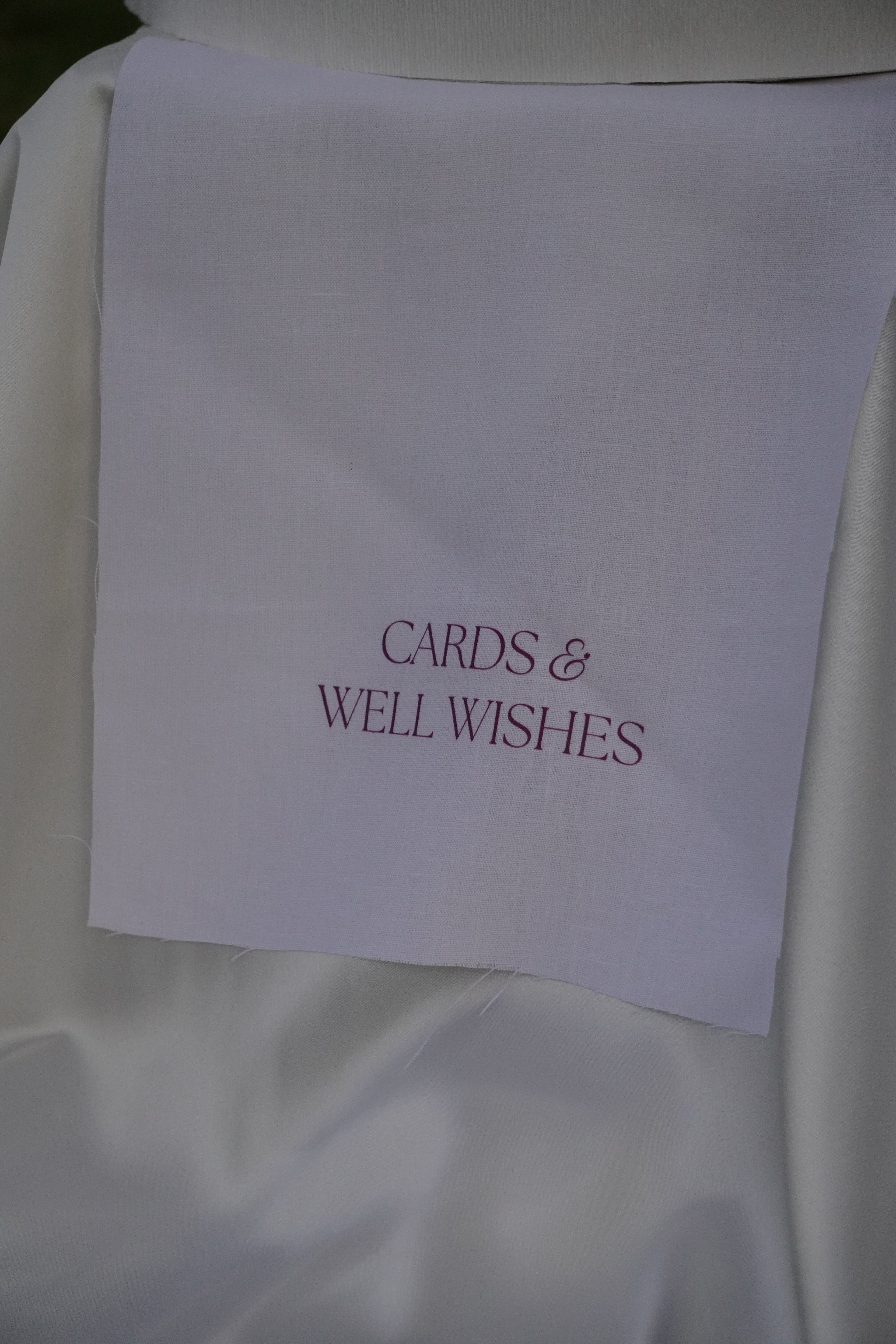 Linen wishing well sign