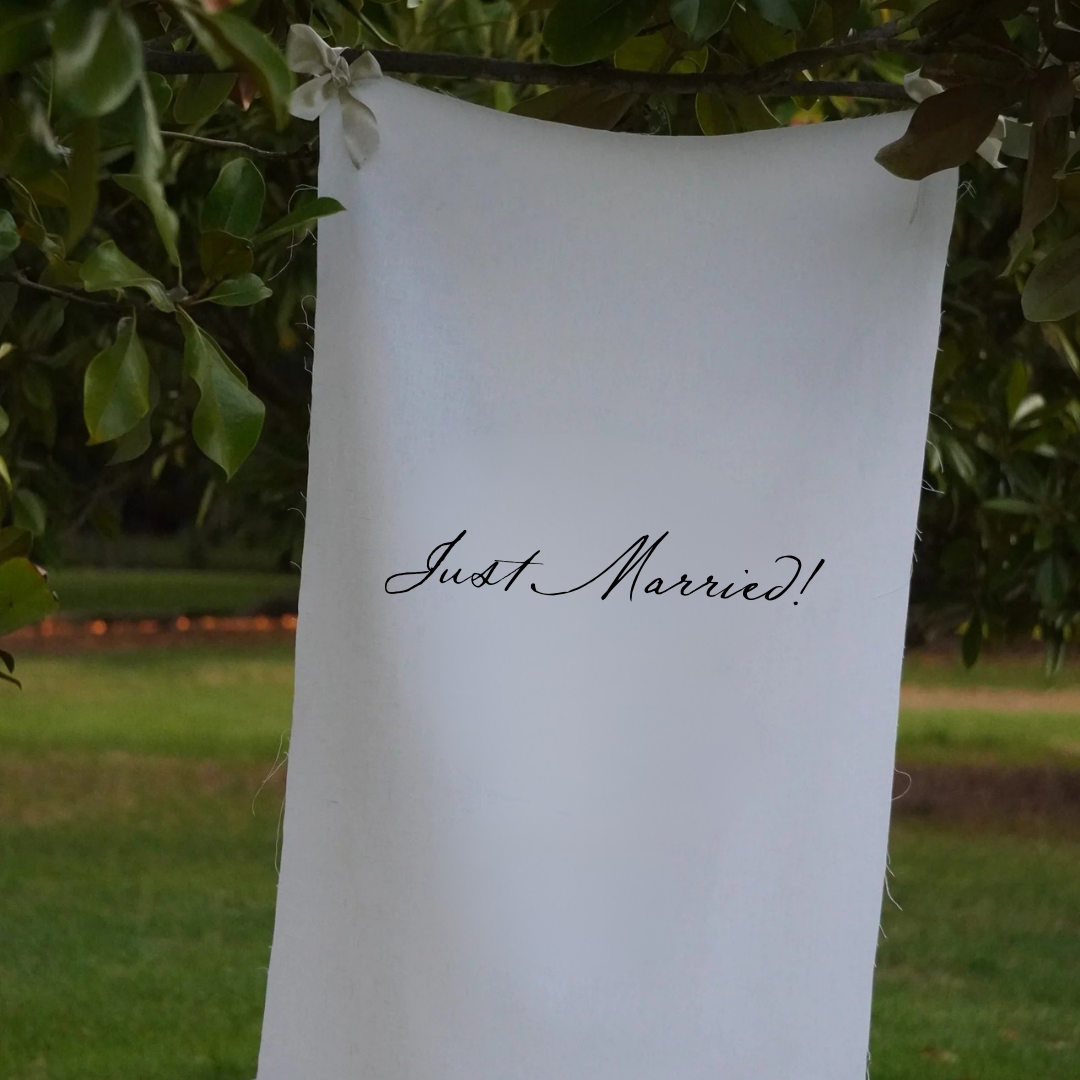 Just Married Linen sign