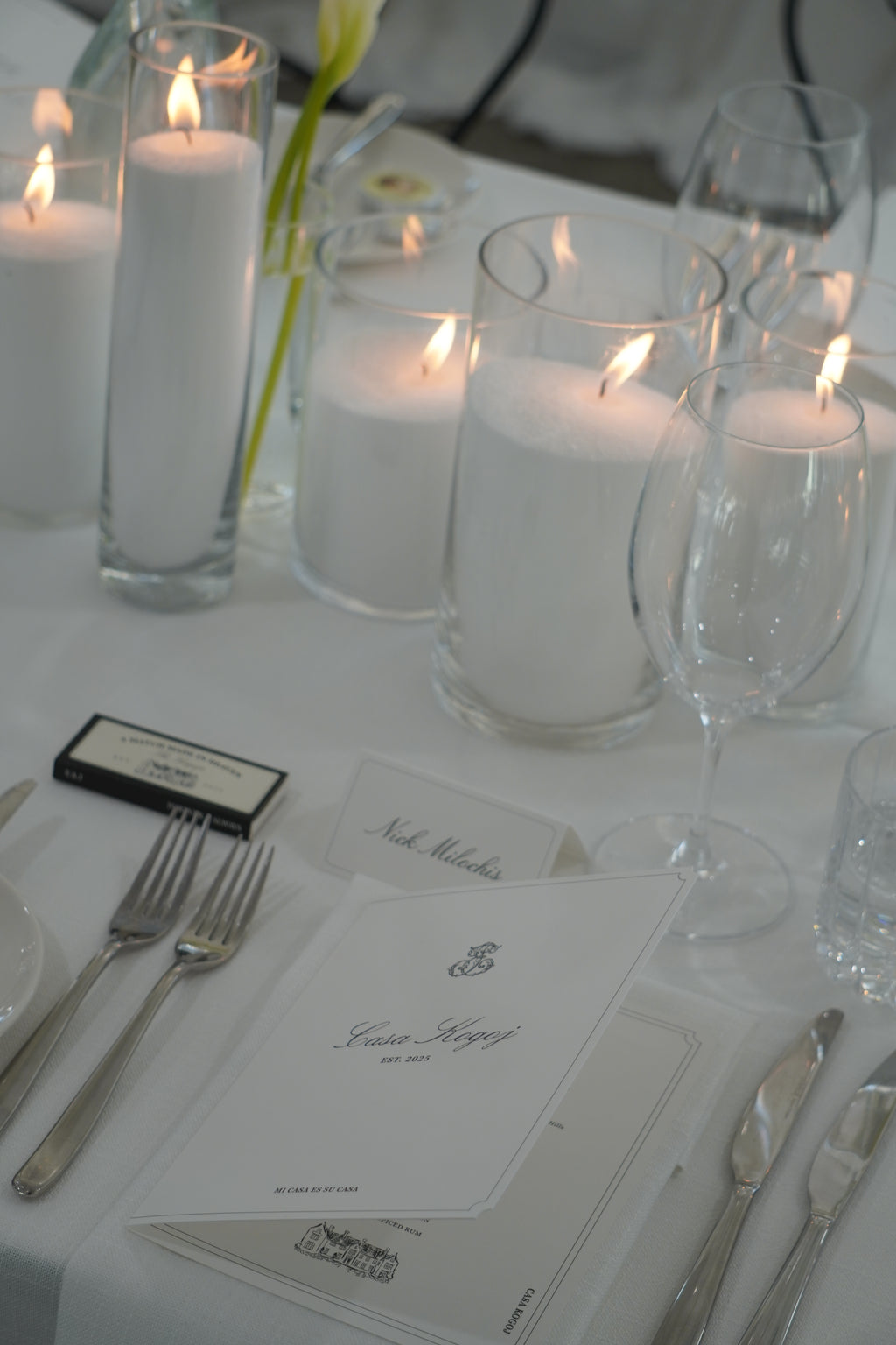 Custom booklet menu & couple monogram