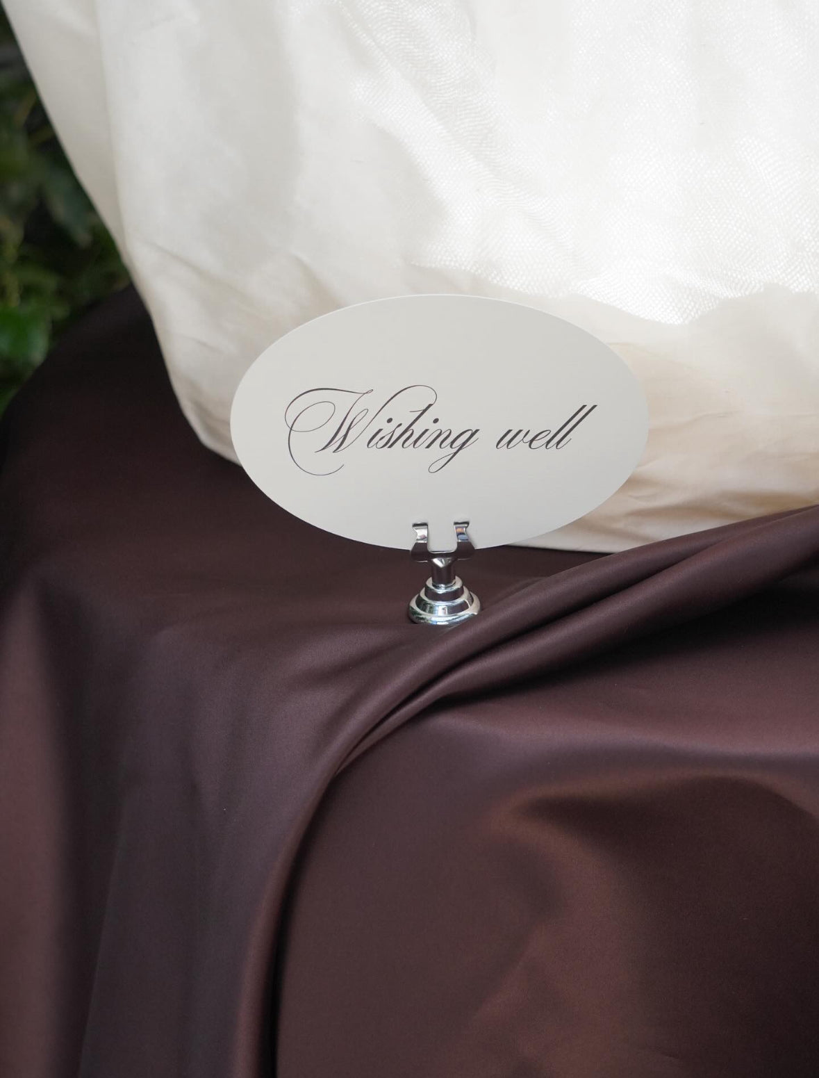 Wishing well sign & stand