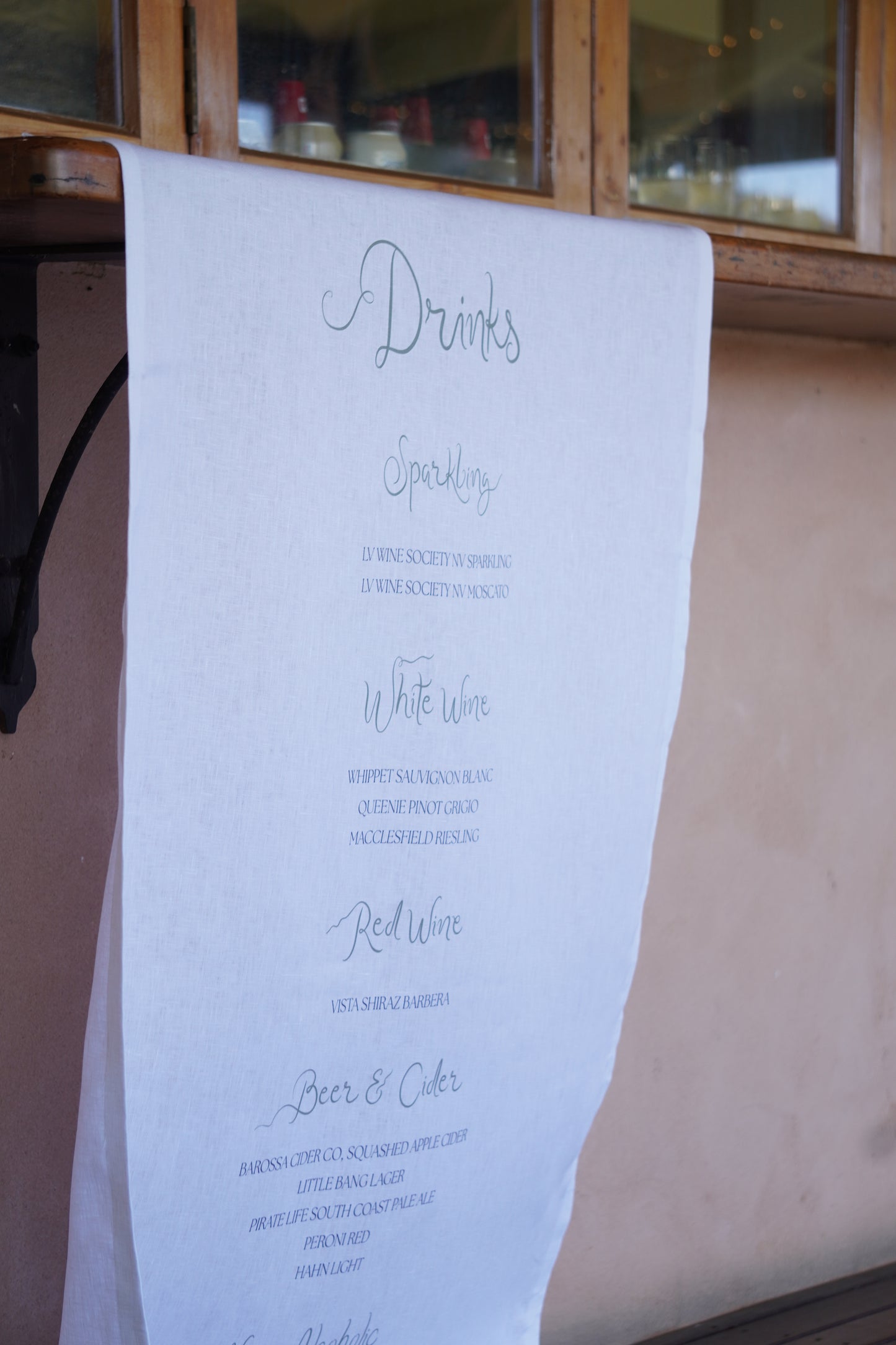 Linen Fabric Bar Sign 75 x 160