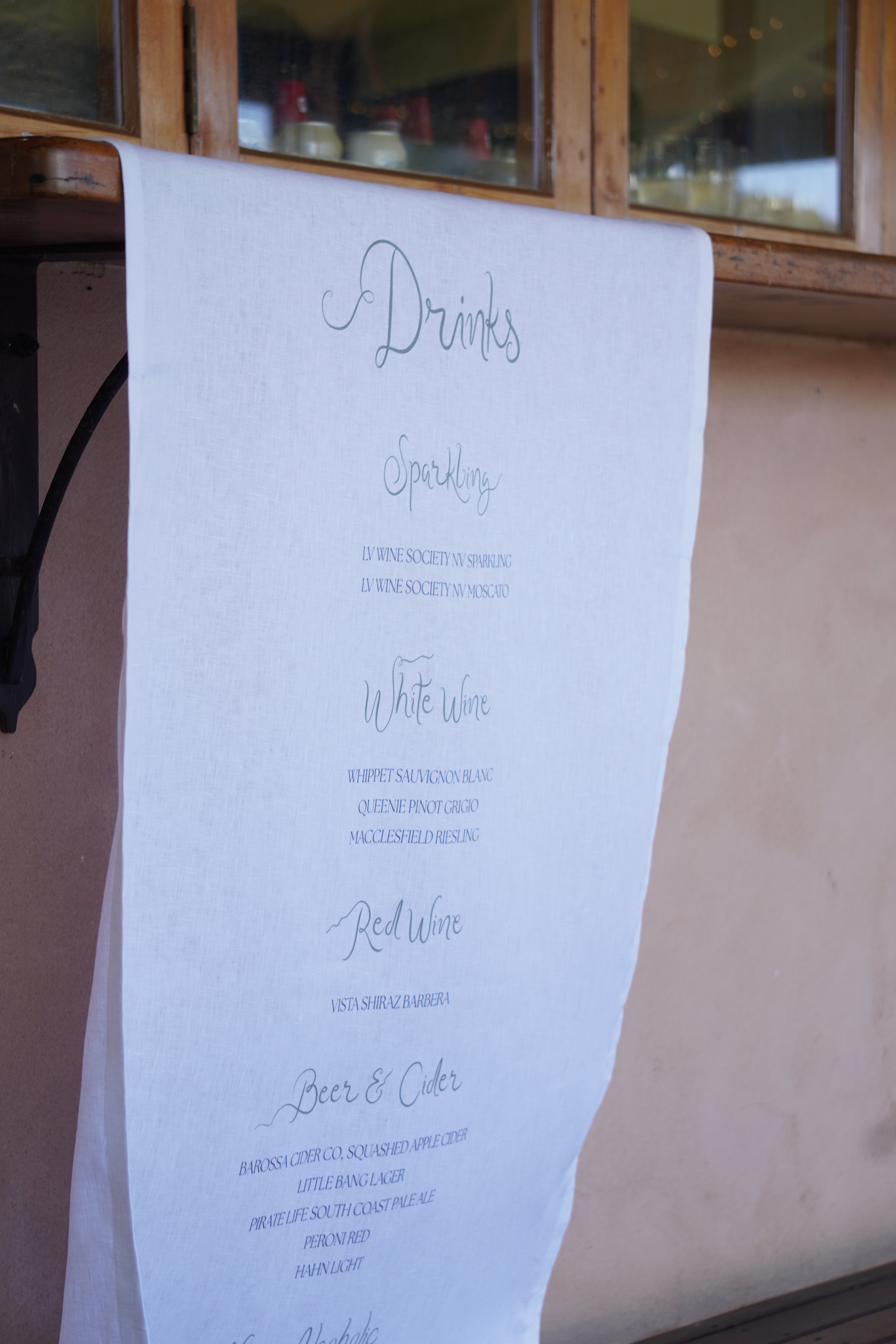 Linen Fabric Bar Sign