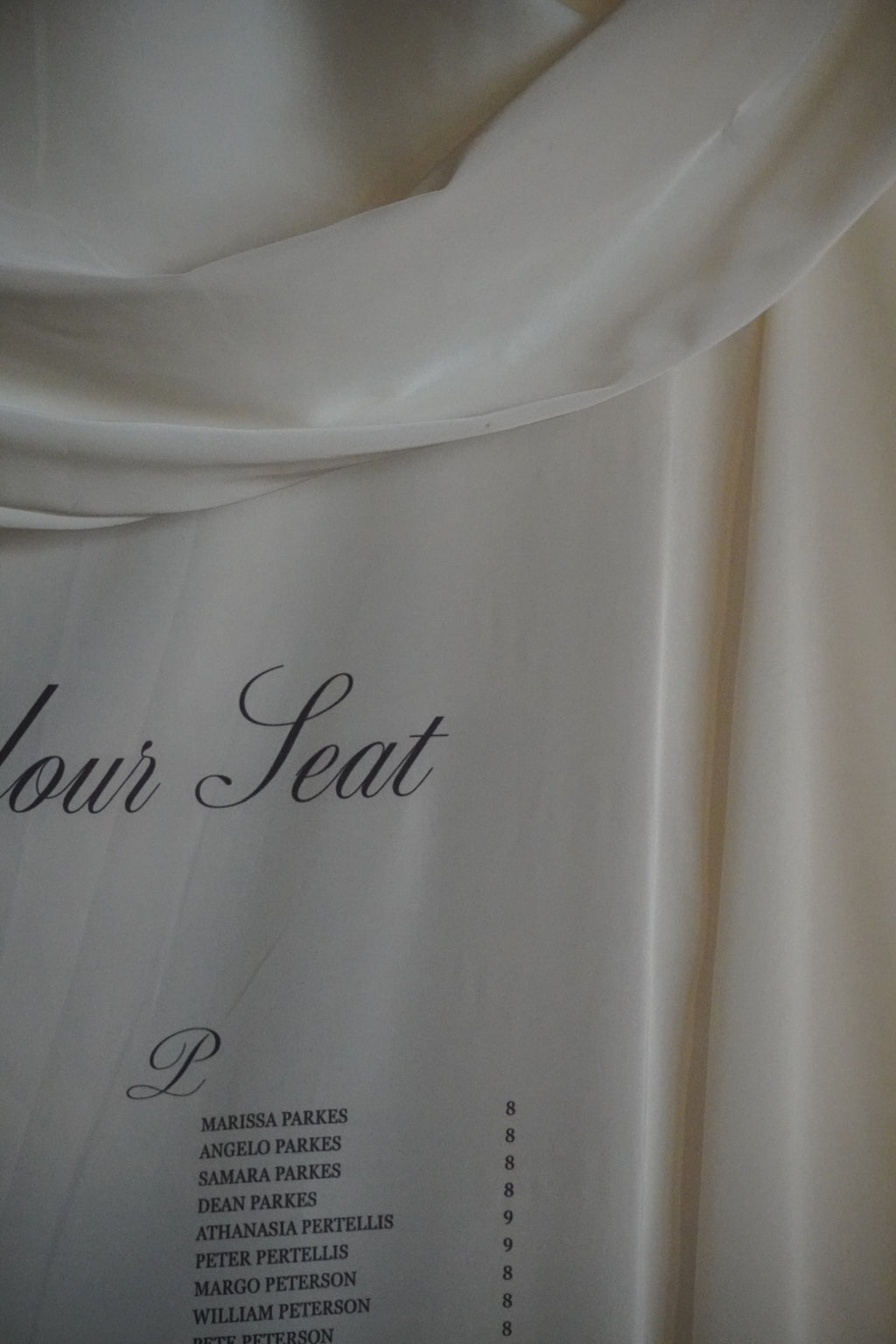 Satin & Draping Seating Chart