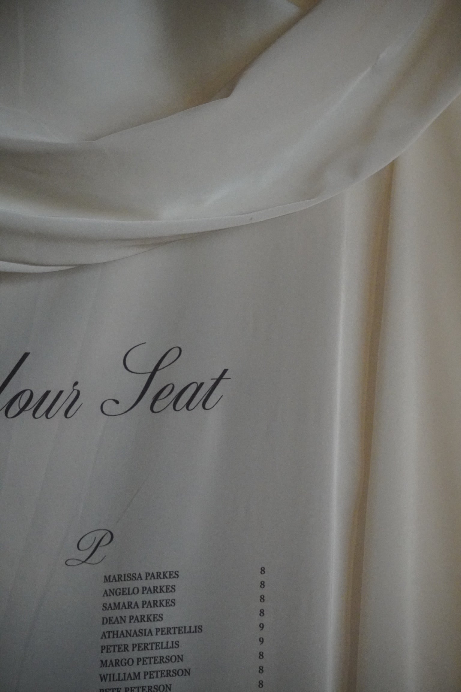Satin & Draping Seating Chart
