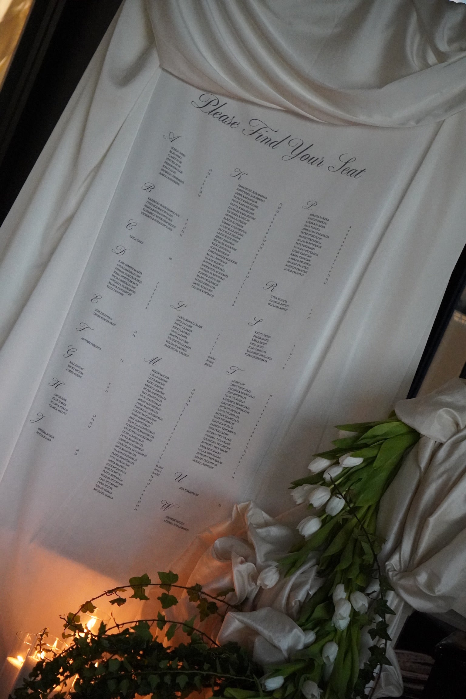 Satin & Draping Seating Chart