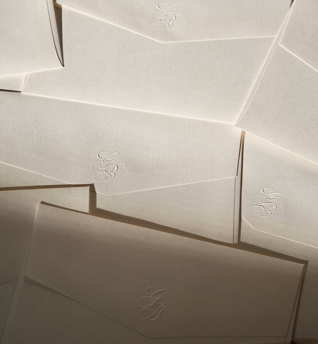 Embossed Wedding Invitation Suite & Silk
