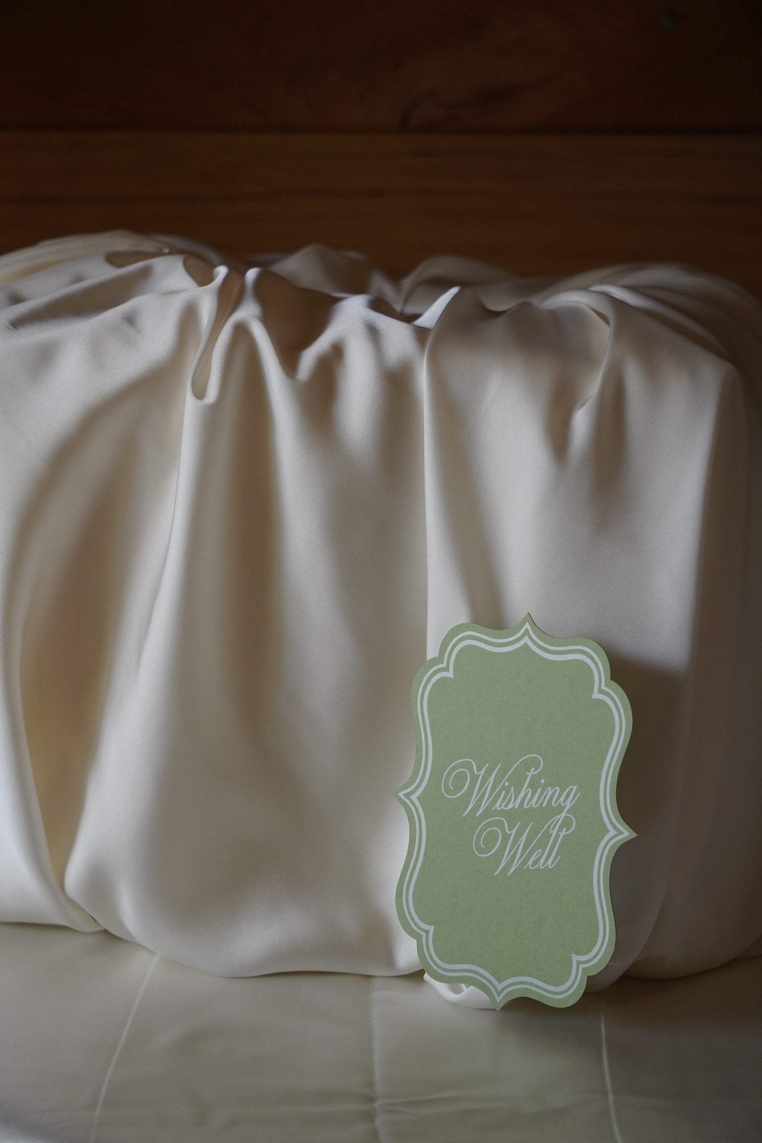 Satin fabric wishing well