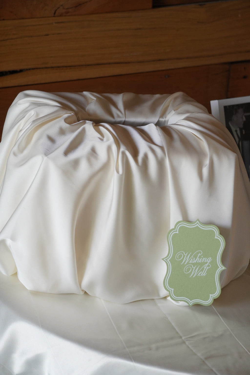 Satin fabric wishing well