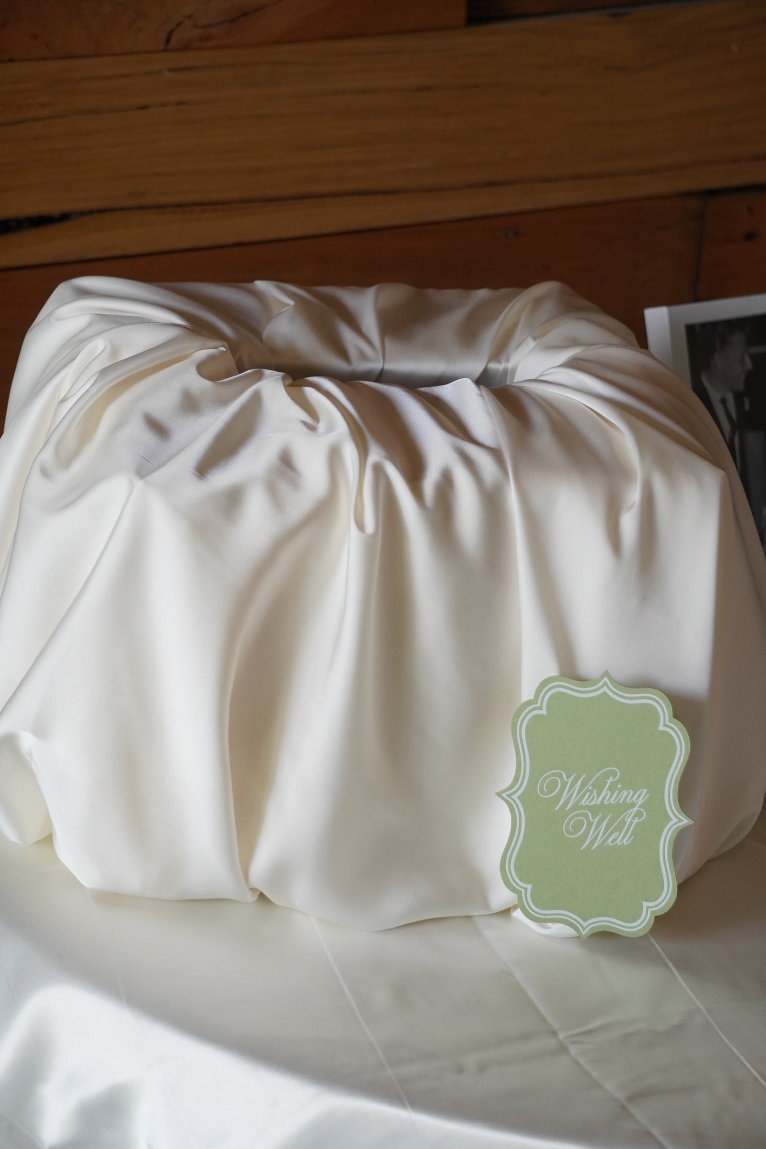 Satin fabric wishing well