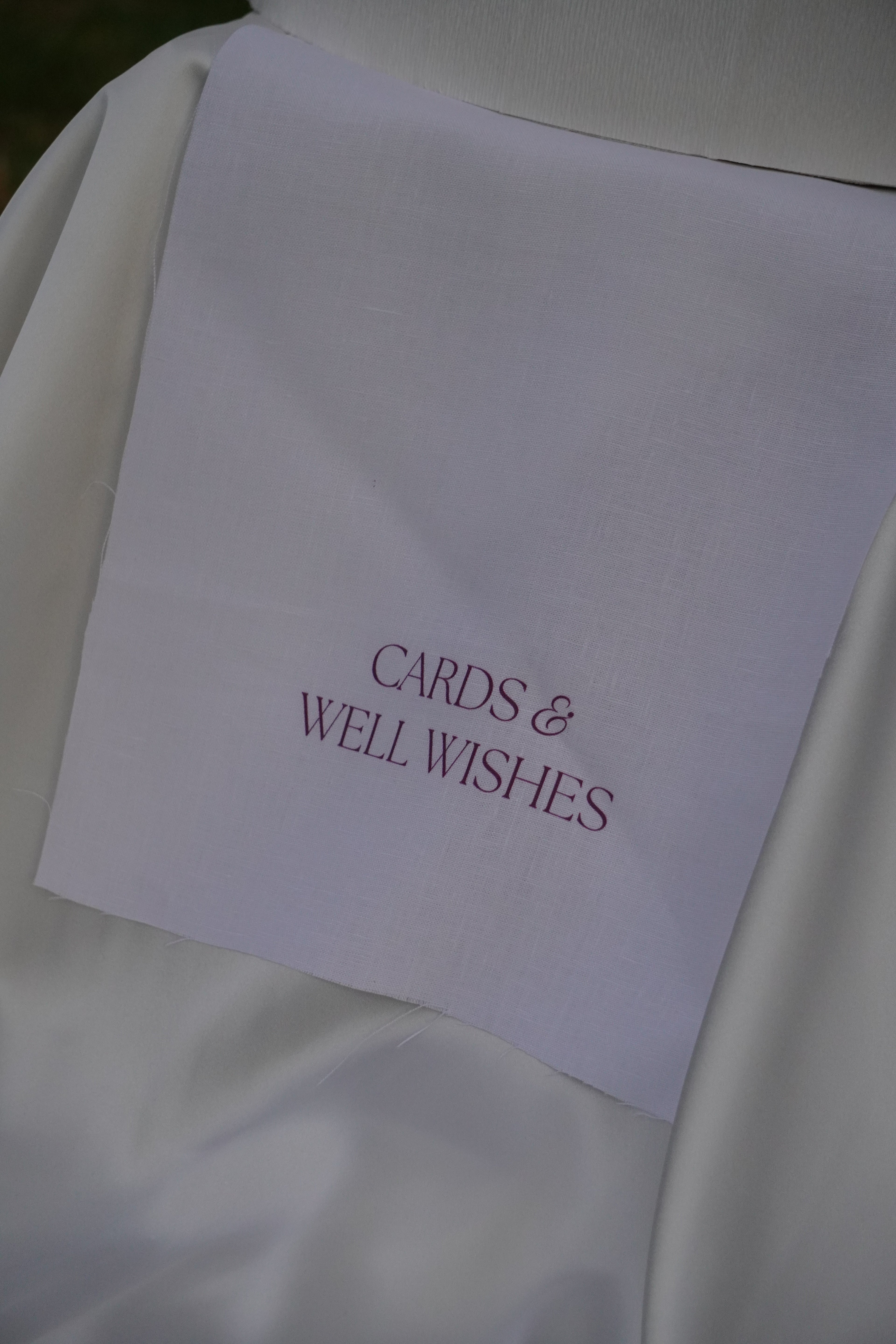 Linen wishing well sign
