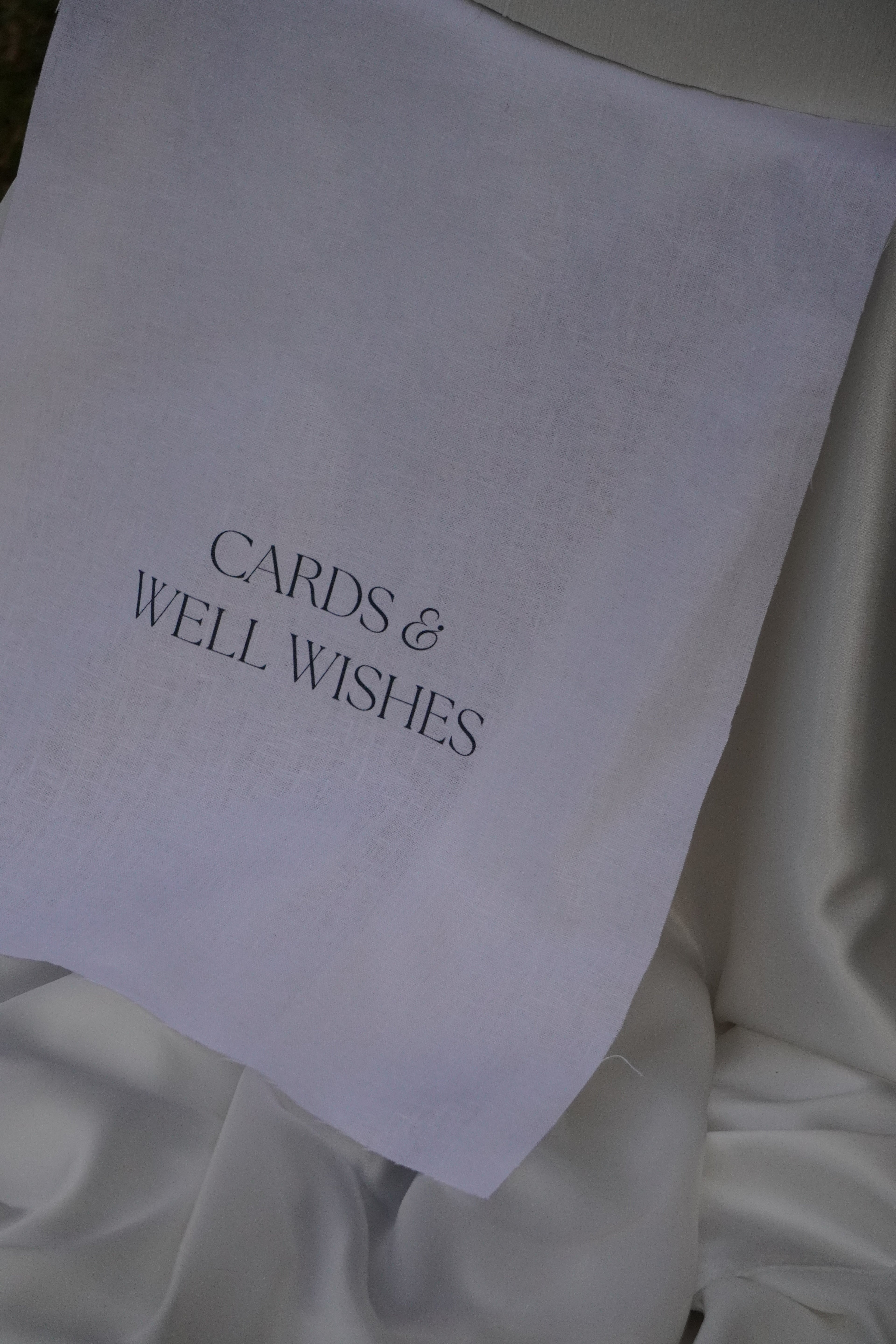 Linen wishing well sign
