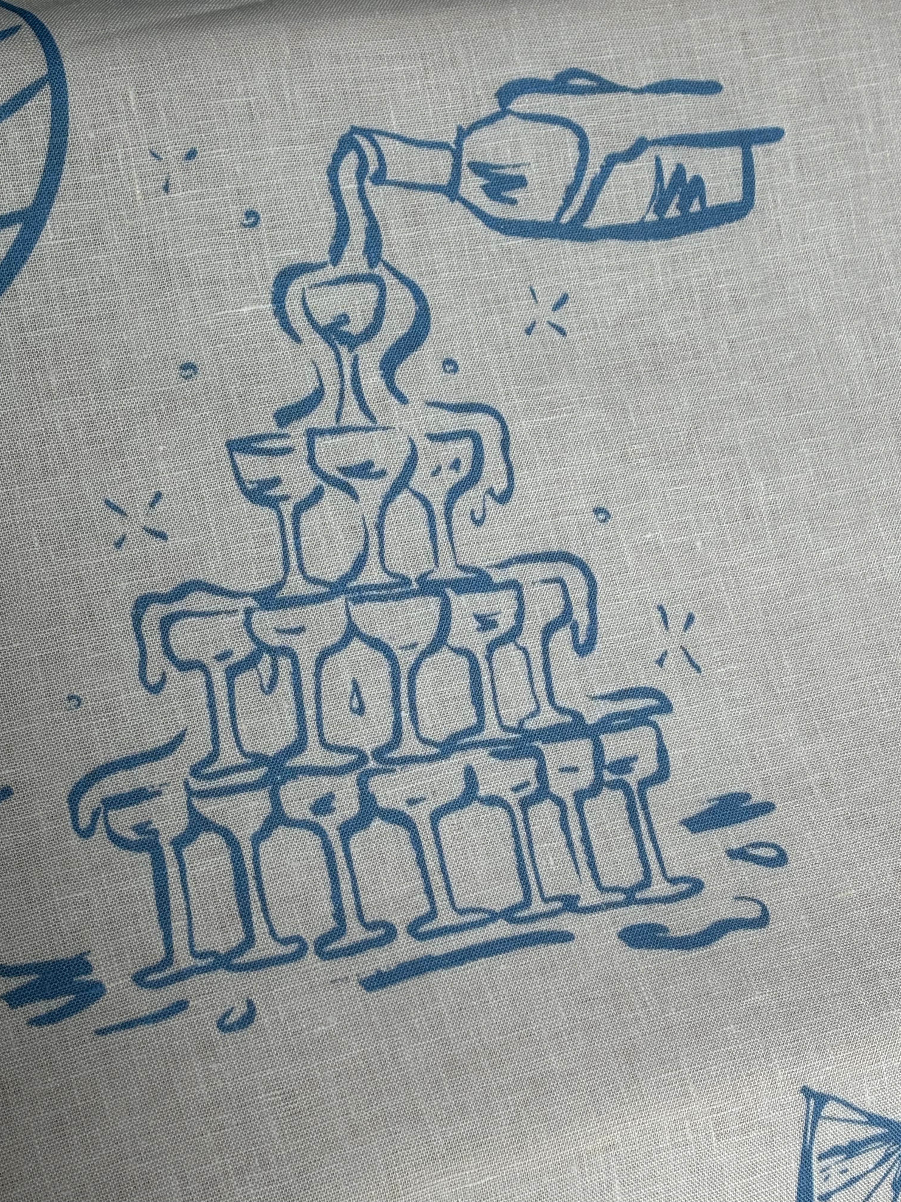 Linen welcome sign (funky illustrations)