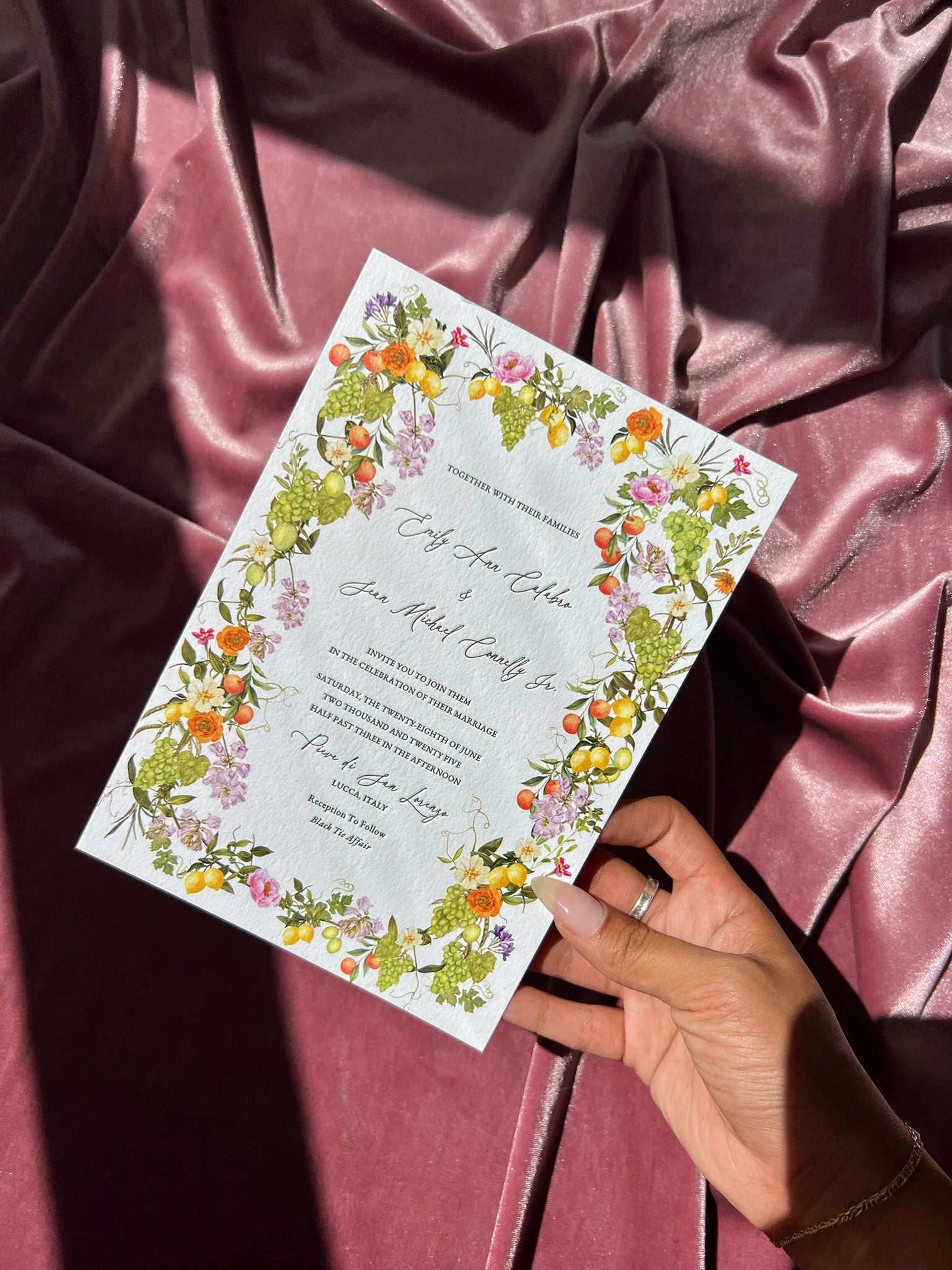 Floral Letterpress Invitation