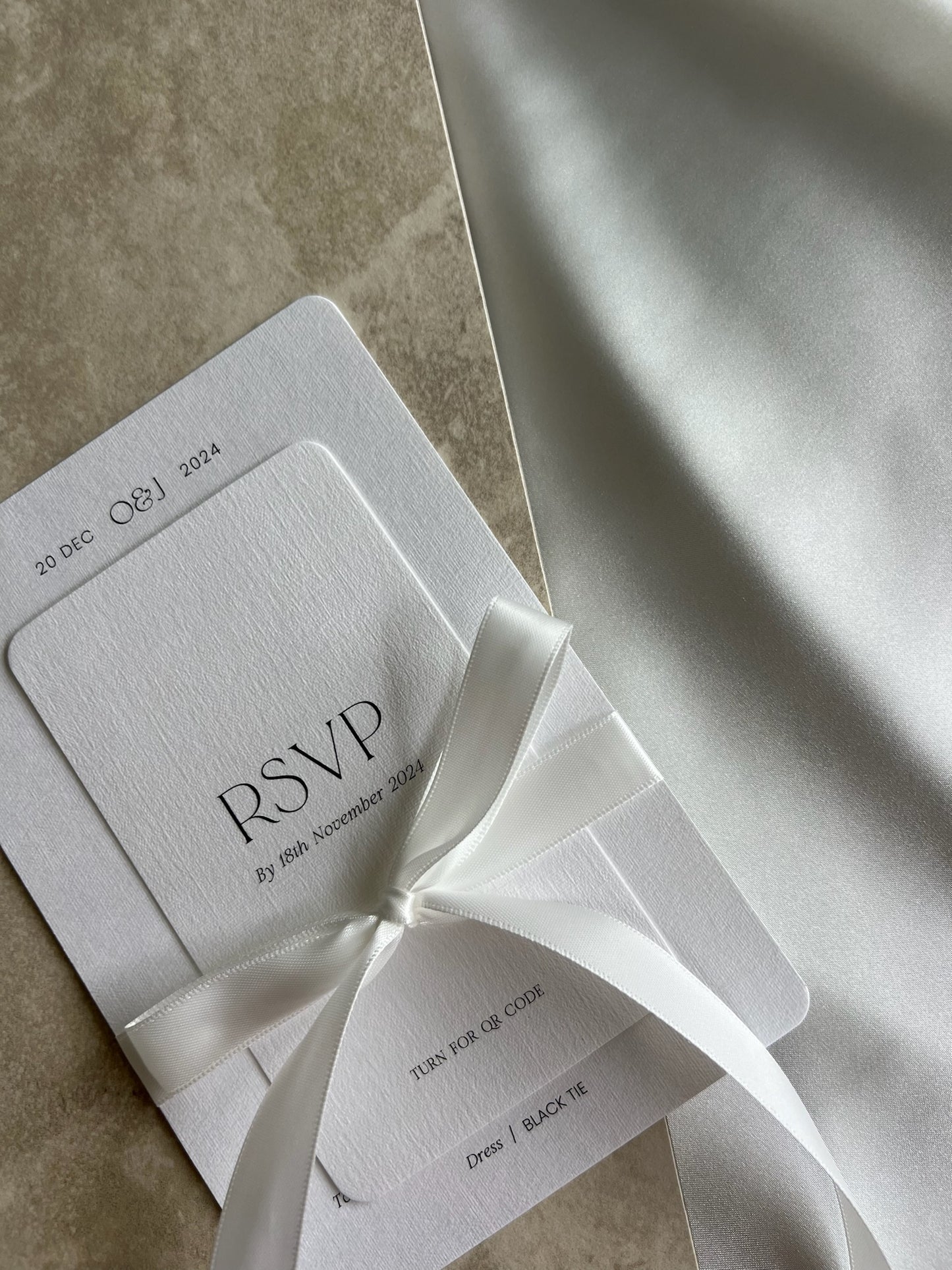 Invite Suite: Two Piece Set + ribbon + envelopes