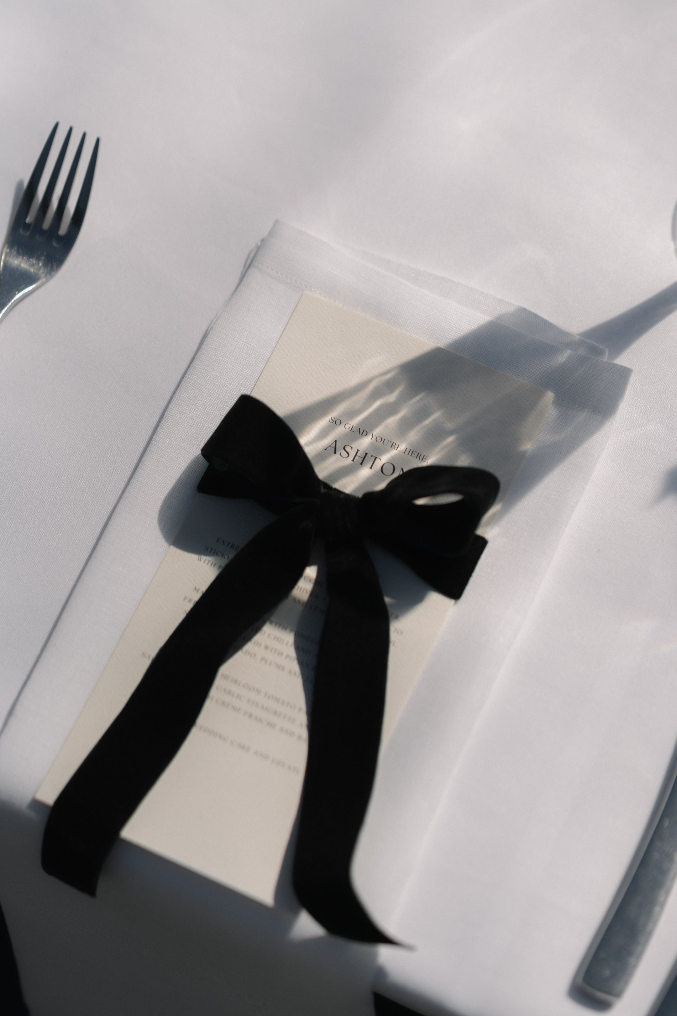 Menu & velvet bow
