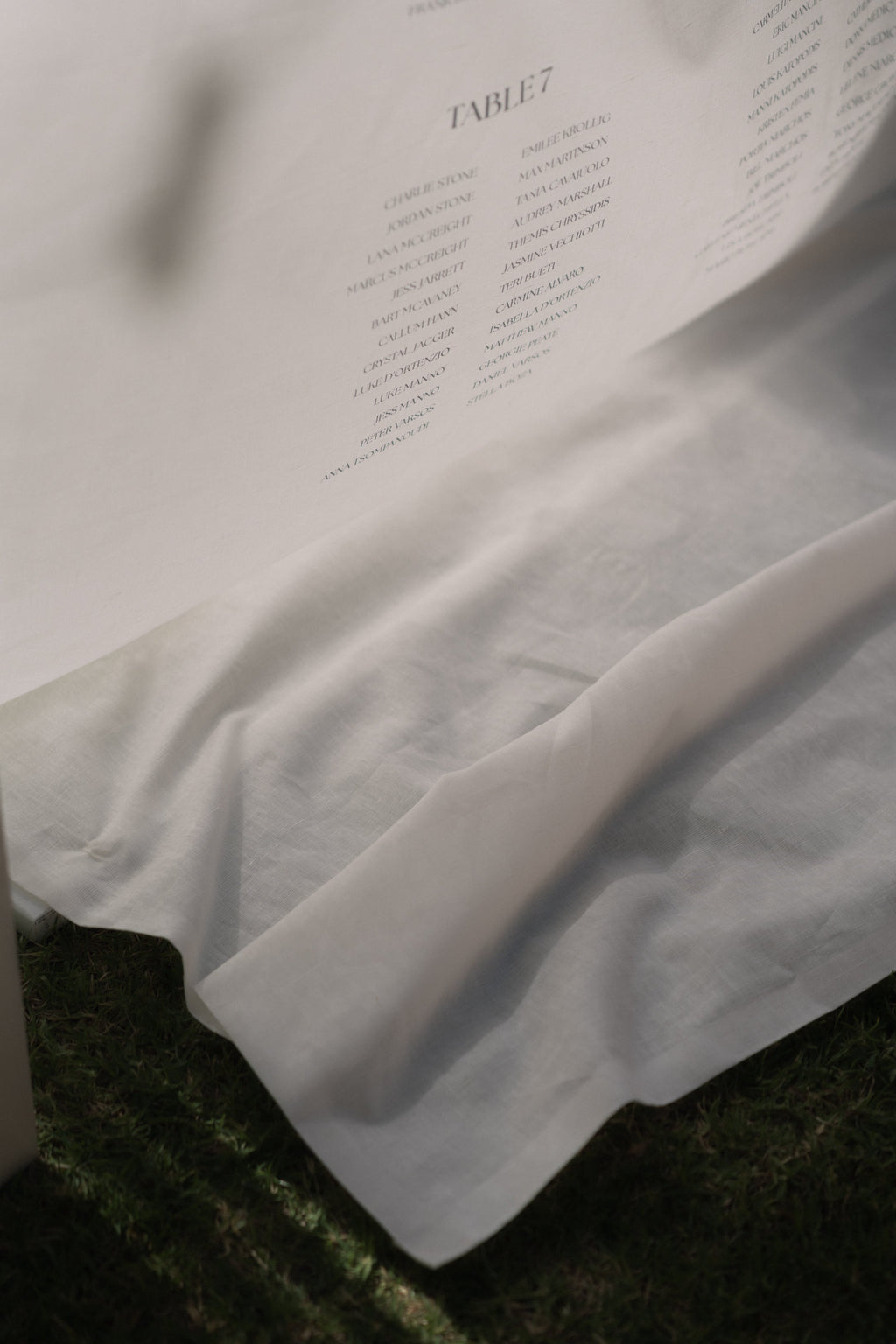 Linen seating chart
