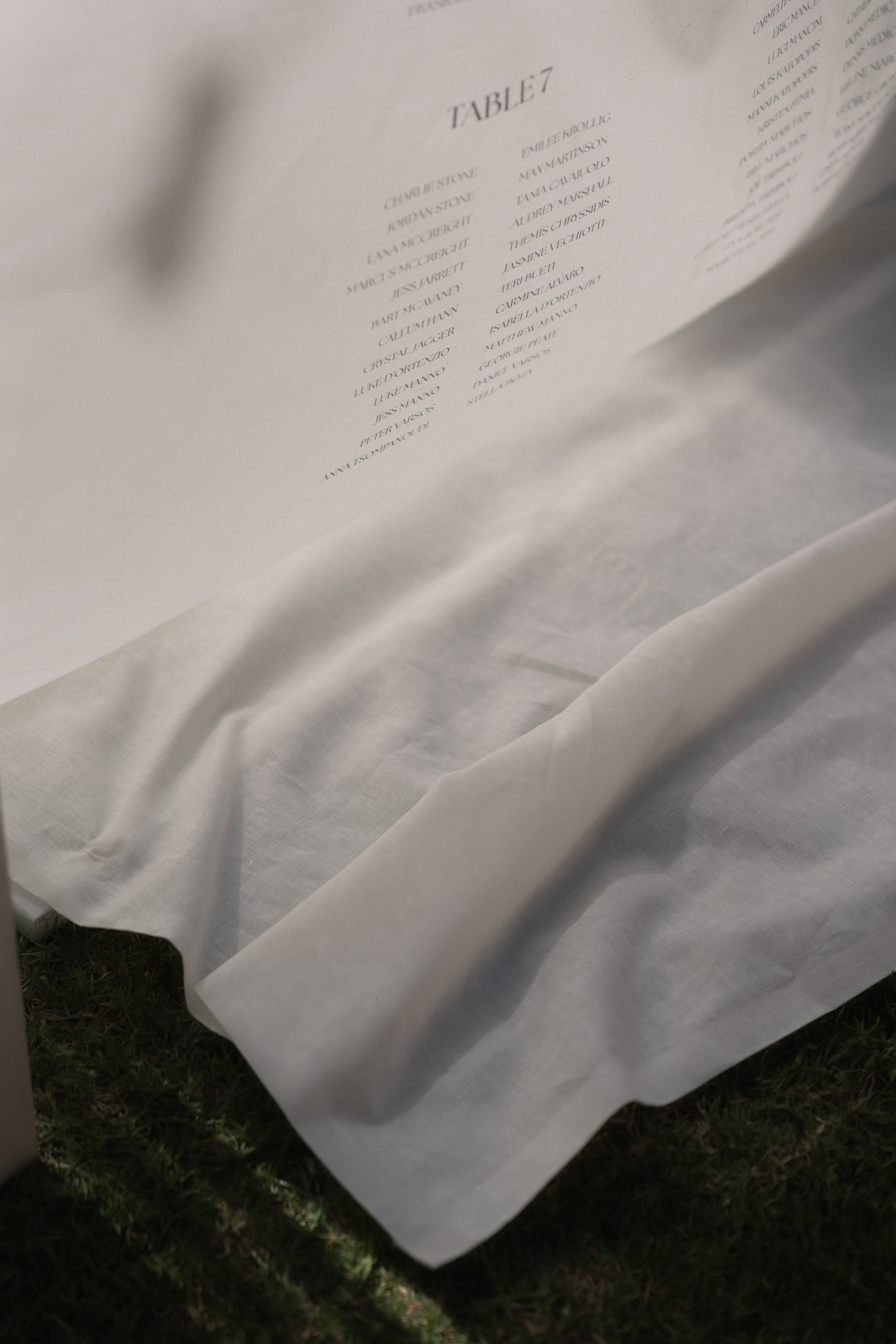 Linen seating chart
