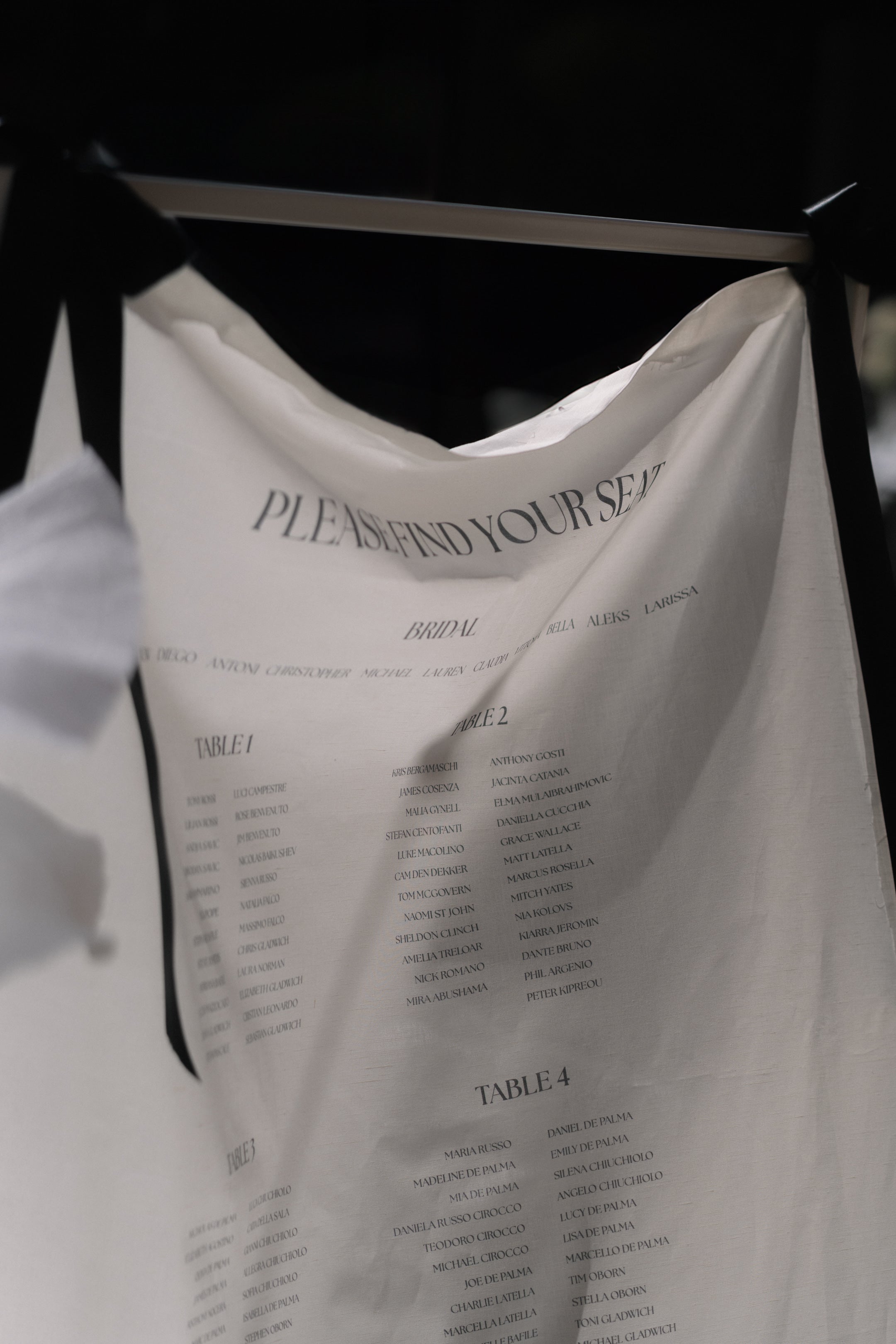 Linen seating chart