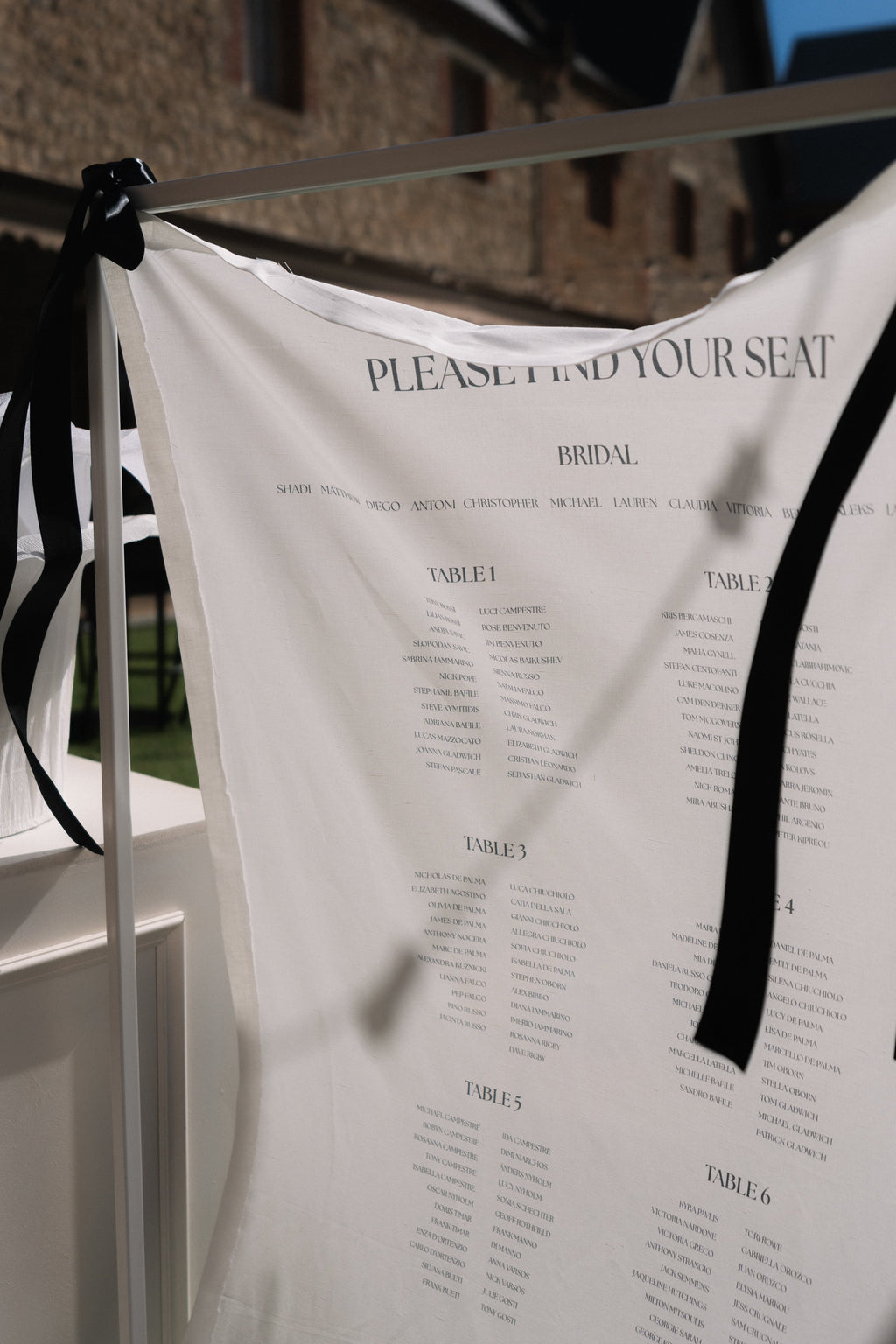 Linen seating chart