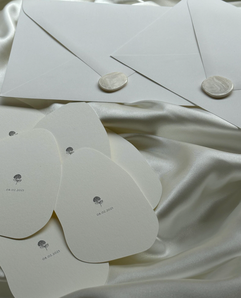 Wedding invitation suite (3 piece & silk chiffon ribbon)