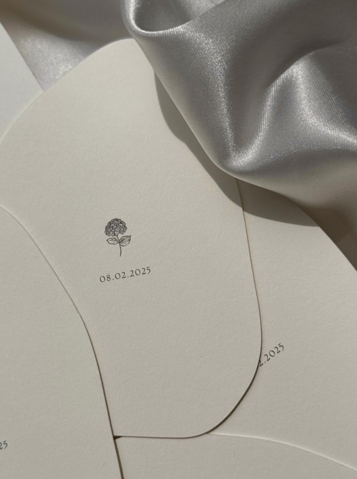 Wedding invitation suite (3 piece & silk chiffon ribbon)